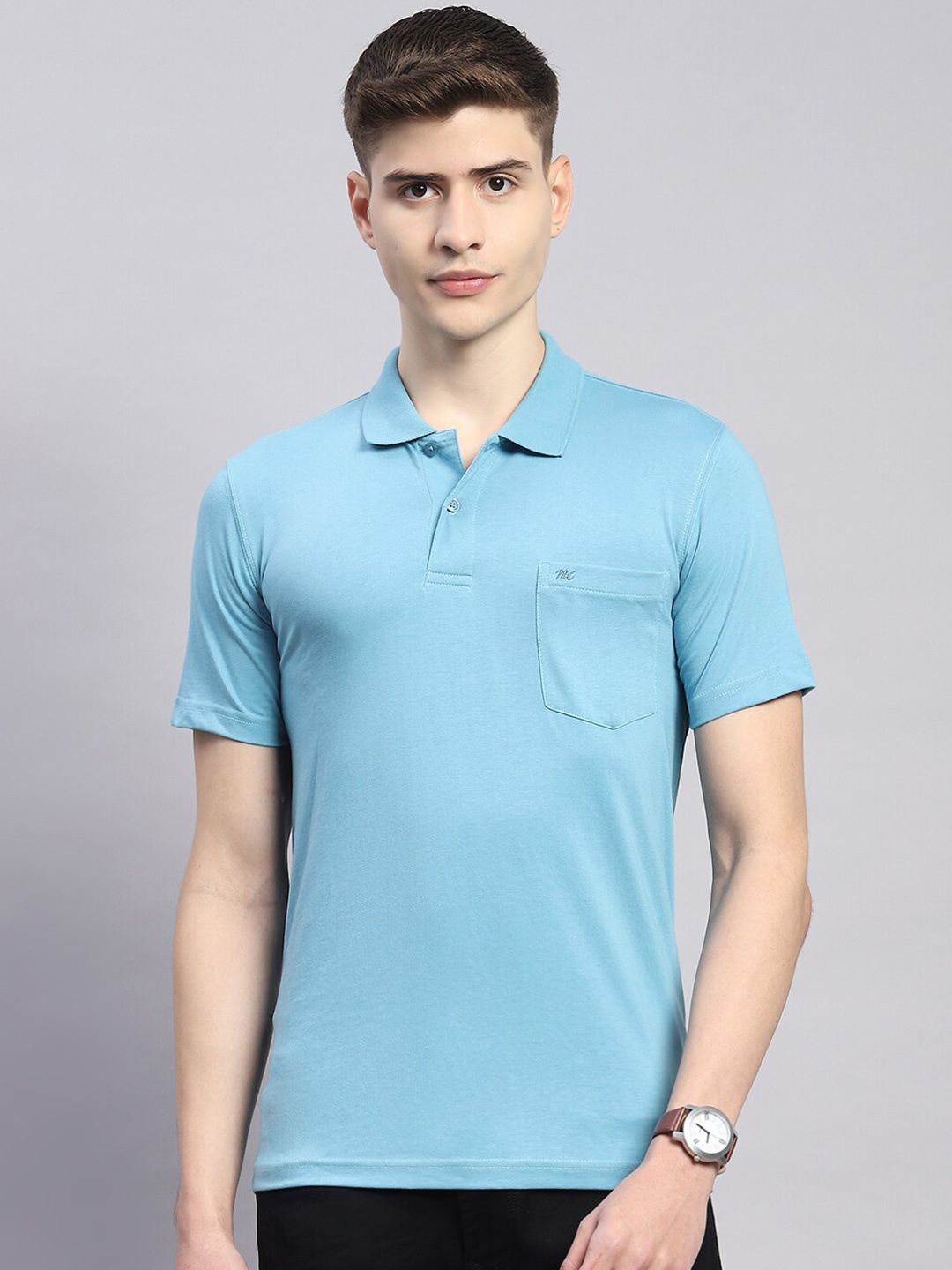 

Monte Carlo Polo Collar Cotton Regular Fit T-shirt, Blue