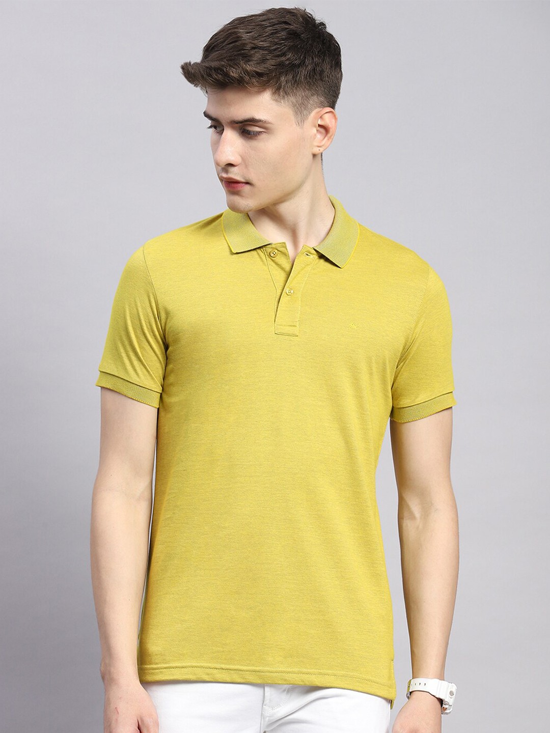 

Monte Carlo Polo Collar Cotton T-shirt, Green