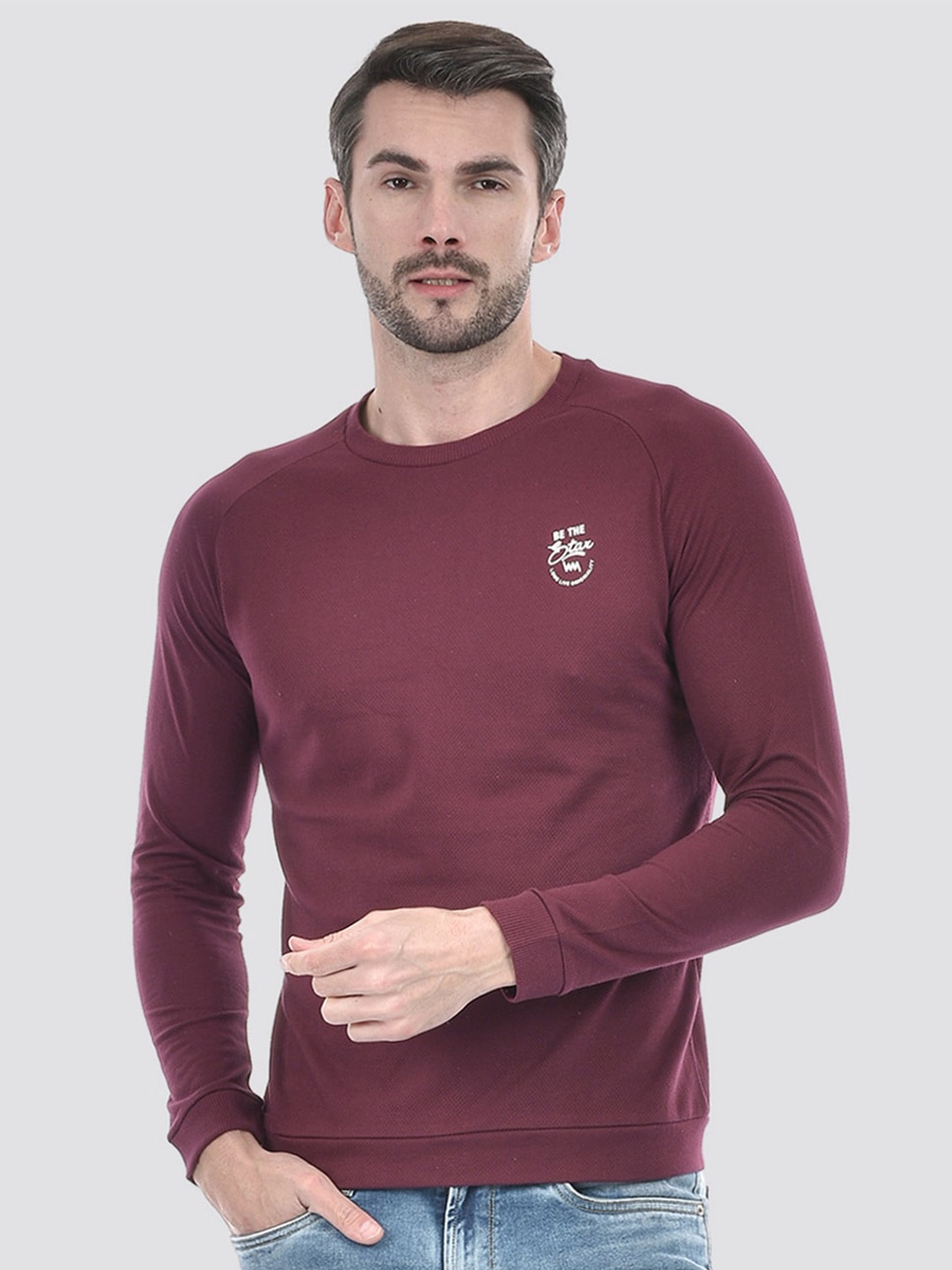 

Lawman pg3 Round Neck Pullover Sweatshirt, Maroon