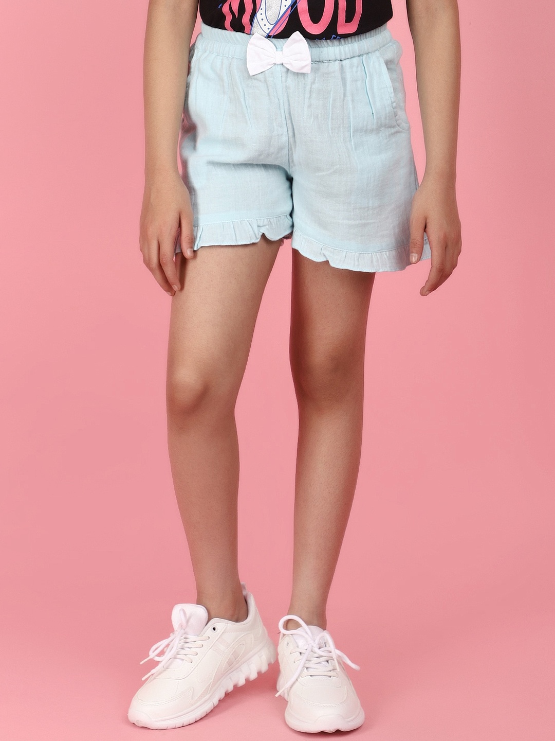 

V-Mart Girls Mid Rise Shorts, Blue