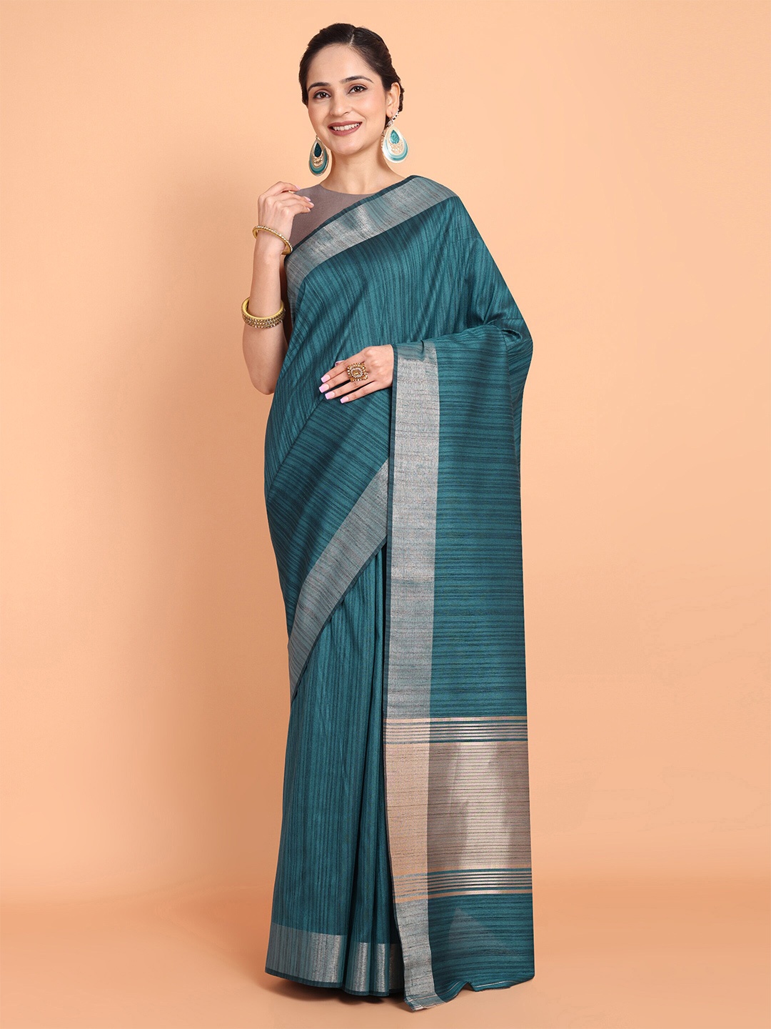 

MAGMINA Woven Design Zari Banarasi Saree, Blue