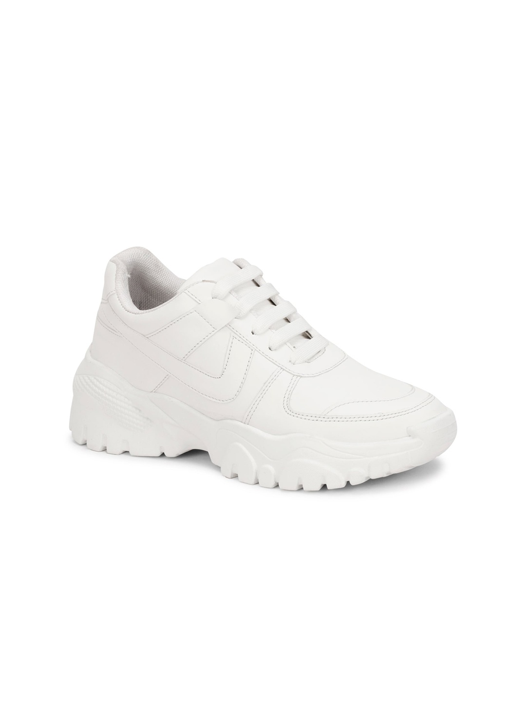 

XE Looks Women Textured Lace-Ups Sneakers, White