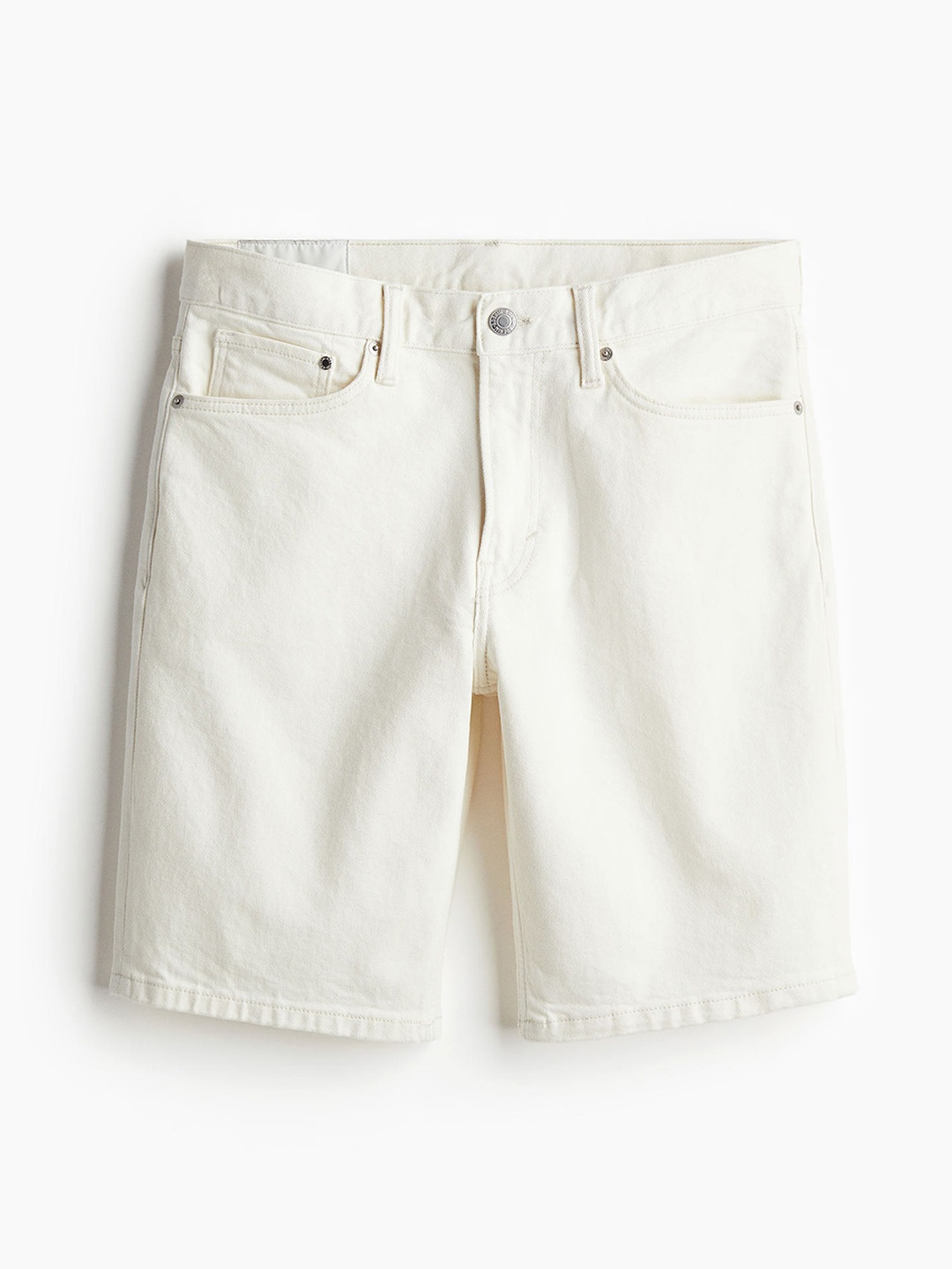 

H&M Men Regular Denim Shorts, White