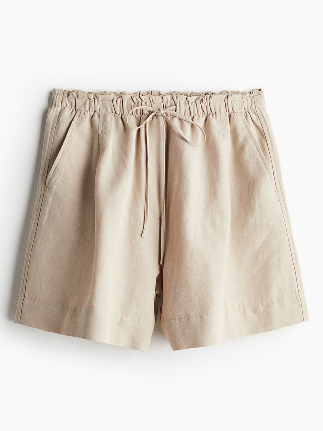 

H&M Women Linen-Blend Pull-On Shorts, Beige