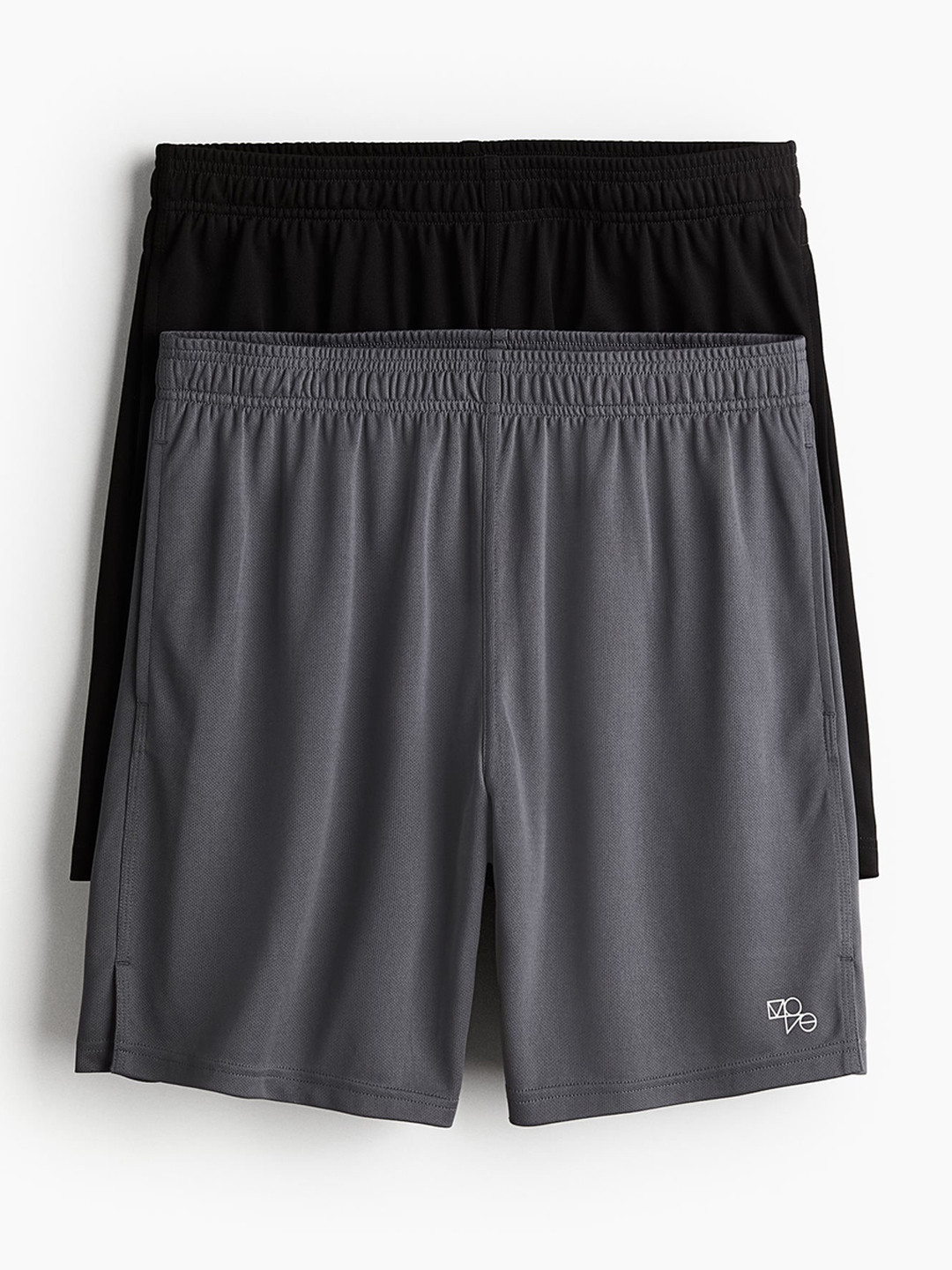 

H&M Men 2-Pack DryMove Mesh Sports Shorts, Grey