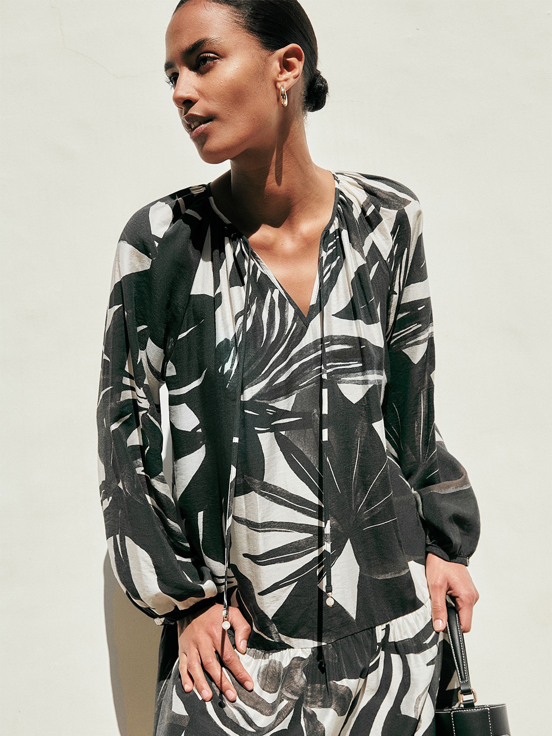 

H&M Tie-Detail Dress, Black