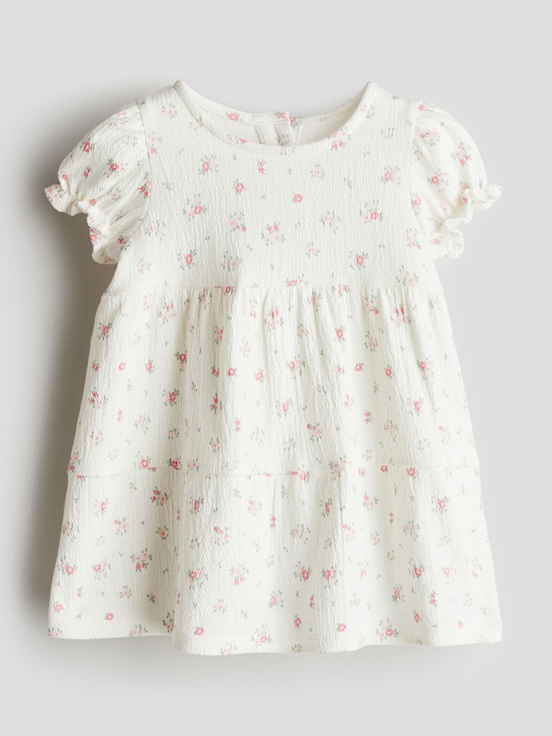 

H&M Girls Textured Jersey Dress, White
