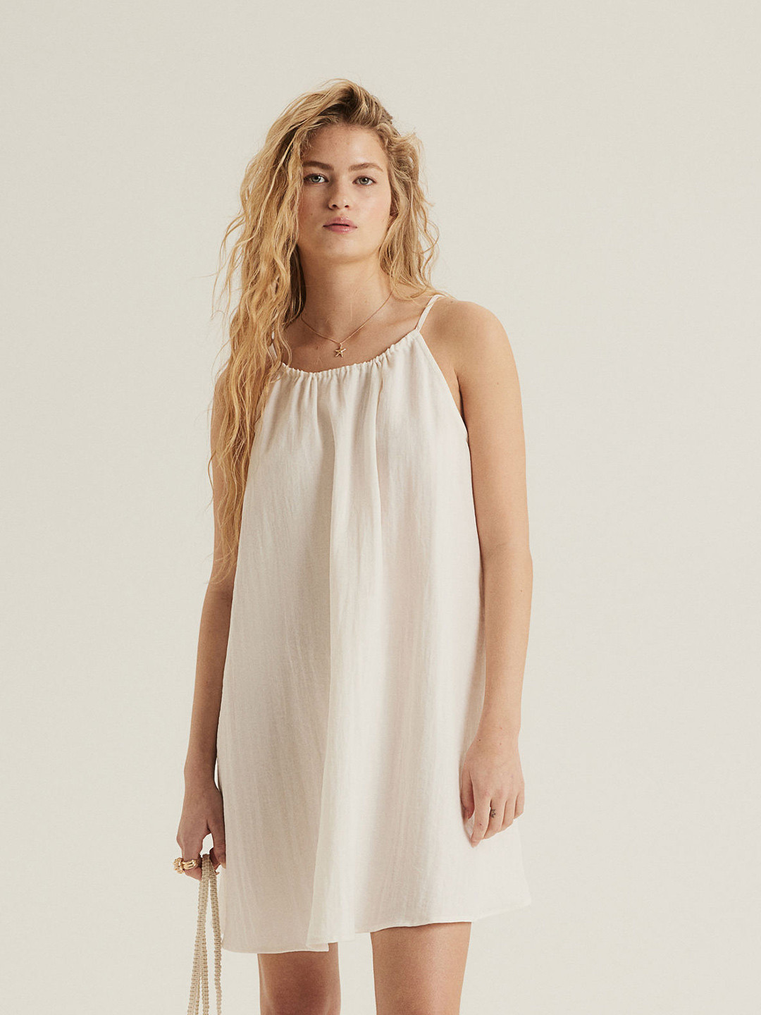 

H&M A-Line Throw-On Dress, White