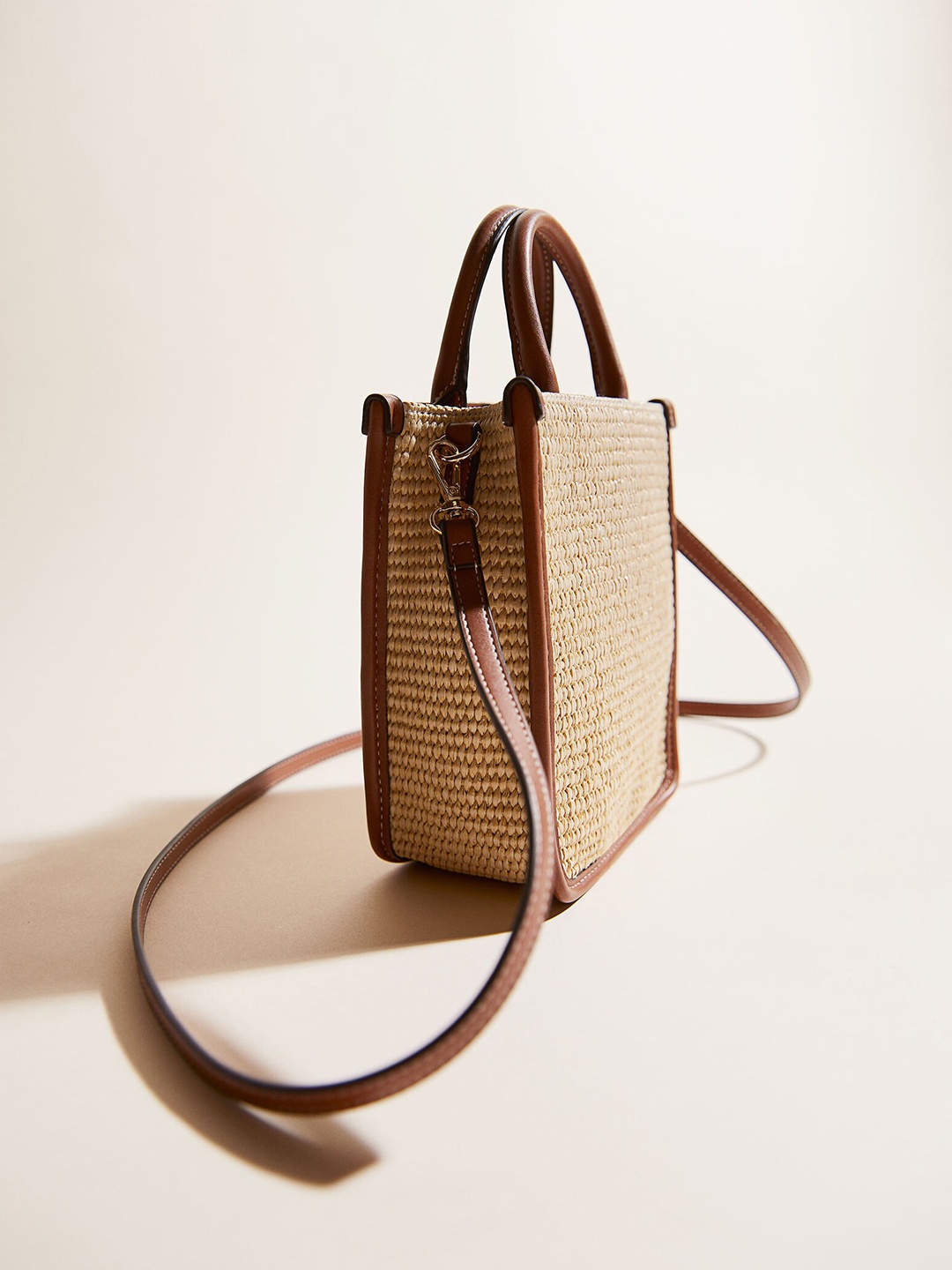 

H&M Crossbody Straw Bag, Beige