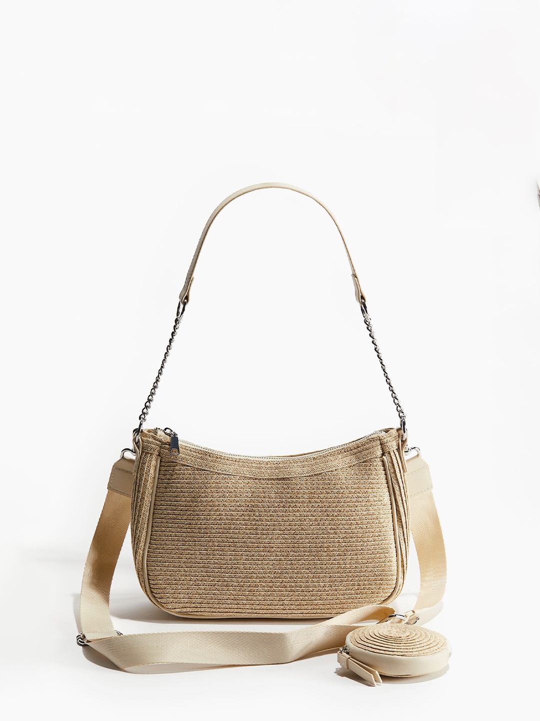 

H&M Shoulder Bag And Pouch, Beige