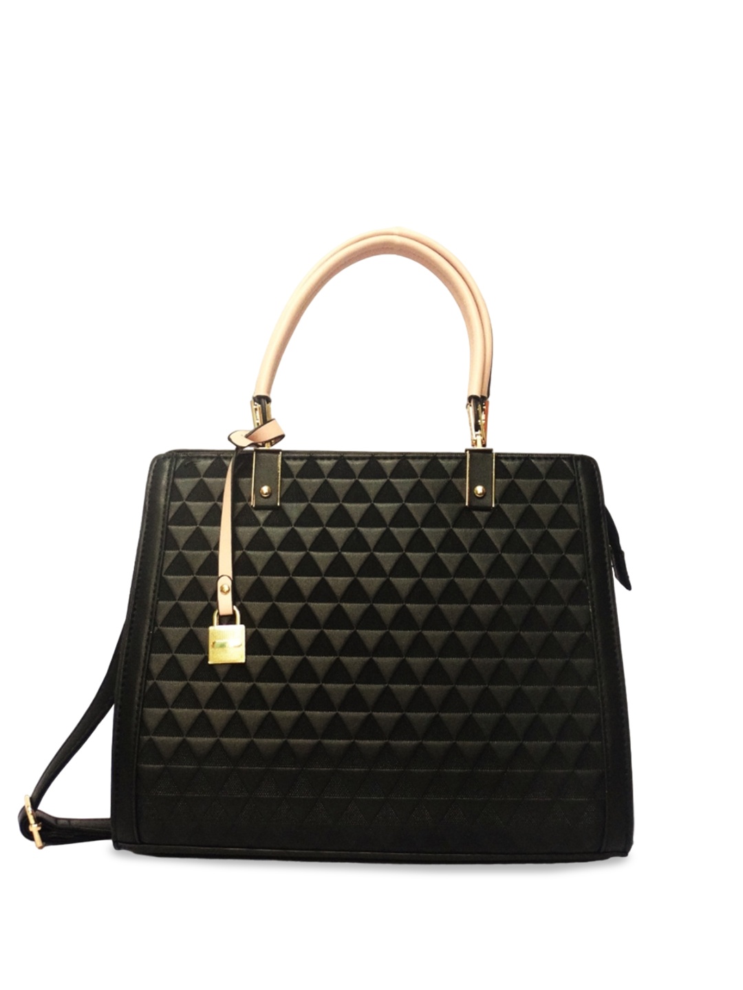 

CHRONICLE Textured Oversized Structured Handheld Bag, Black