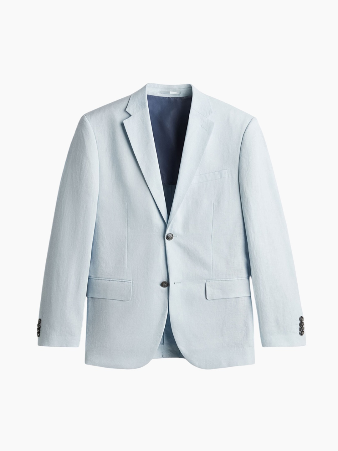 

H&M Men Slim-Fit Linen Jacket, Blue
