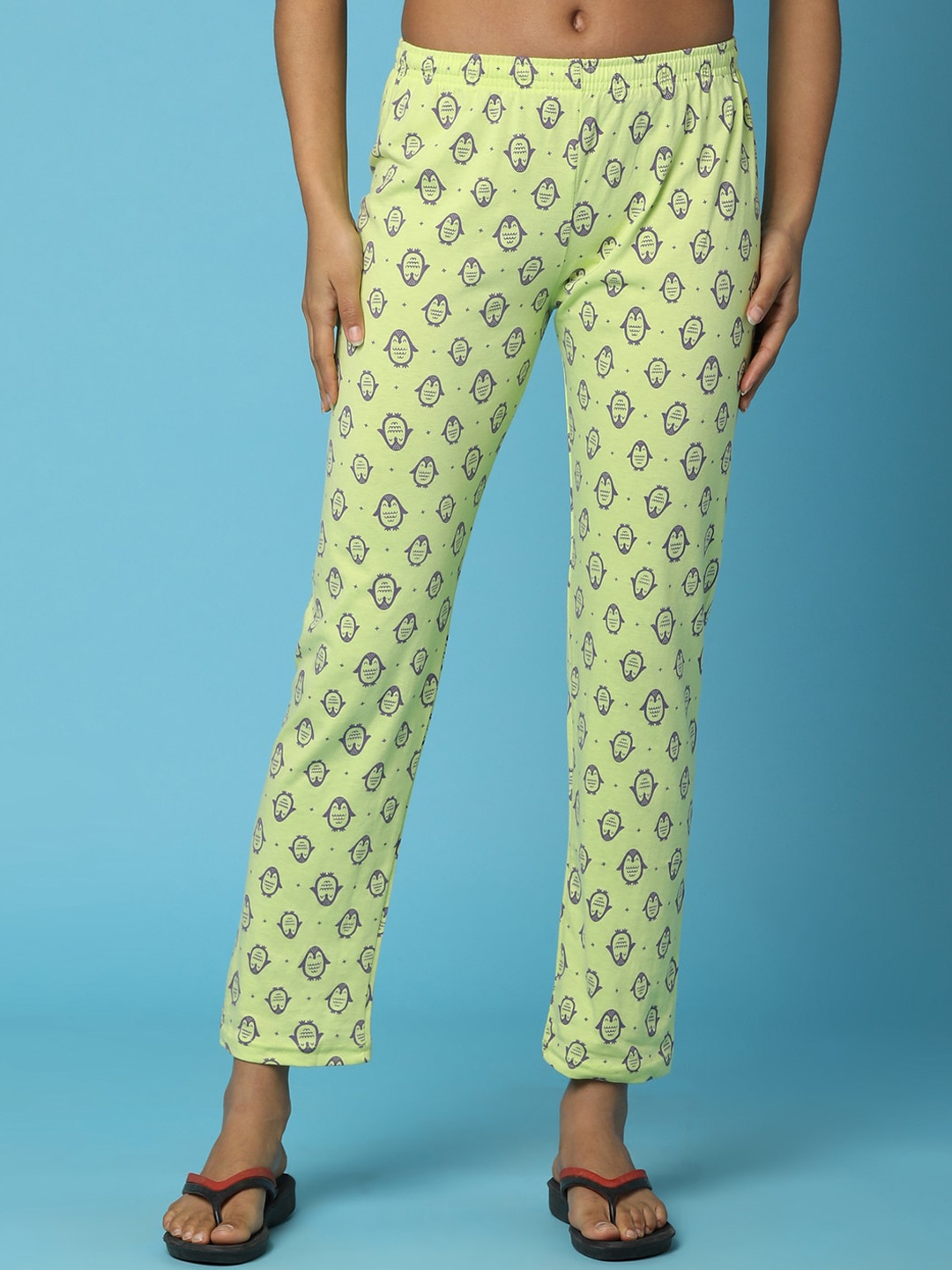 

V-Mart Women Printed Cotton Lounge Pant, Green