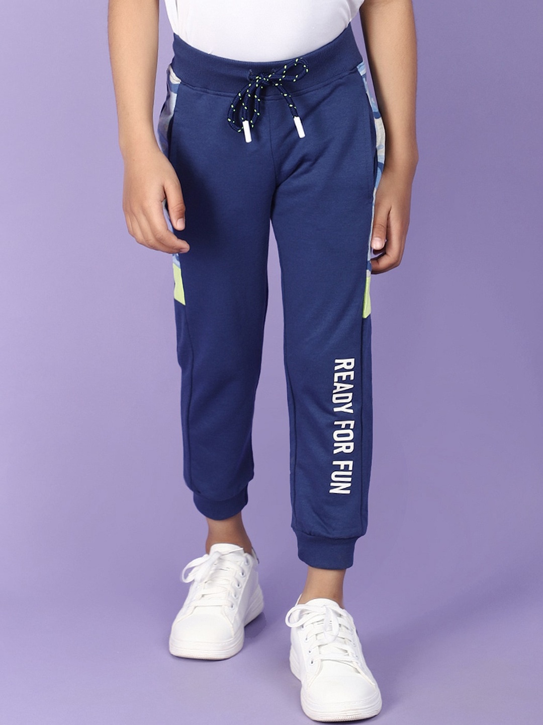

V-Mart Boys Typography Printed Cotton Joggers, Blue