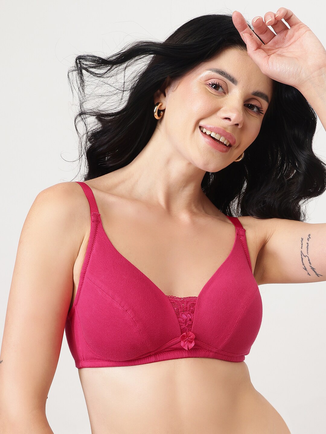 

DressBerry Fuchsia Full Coverage Non Padded Everyday Bra - All Day Comfort