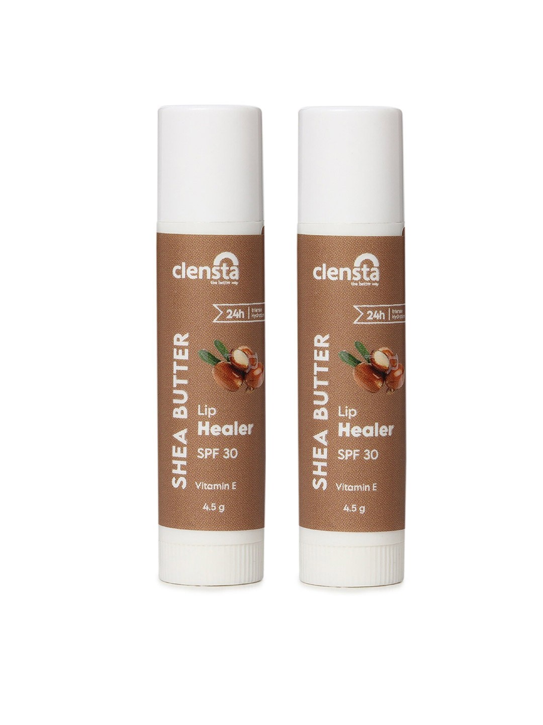 

Clensta Set Of 2 Vitamin E SPF 30 Lip Healer Balm 4.5g each - Shea Butter, Brown