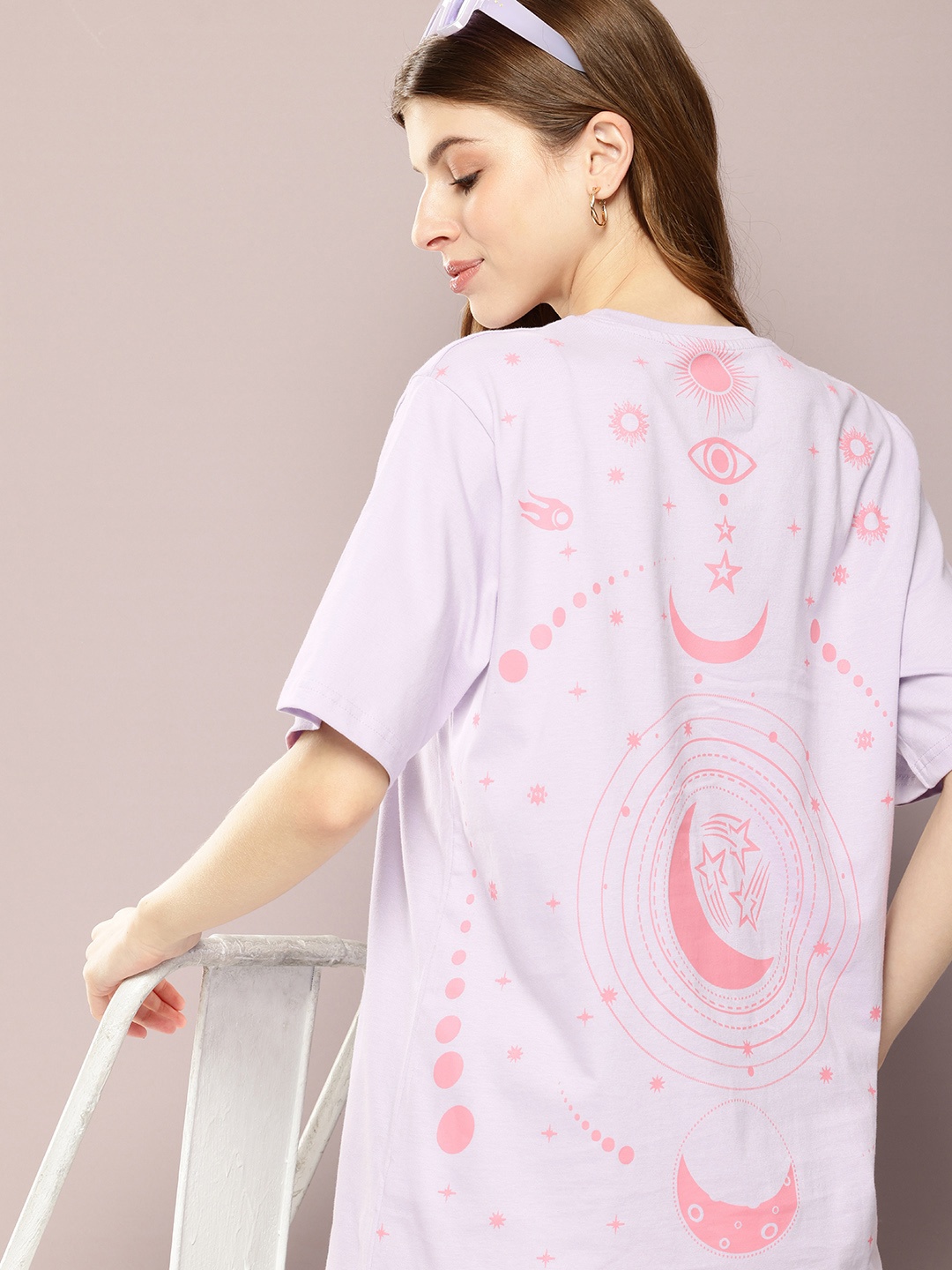 

DILLINGER Women Graphic Printed T-shirt, Lavender