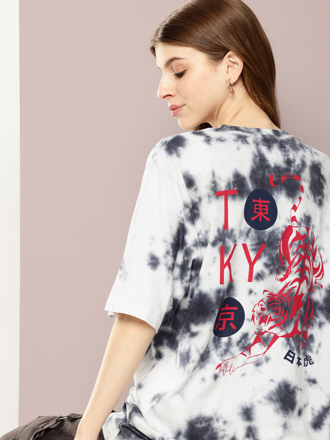 

DILLINGER Women Tie & Dye Oversized T-shirt, Multi