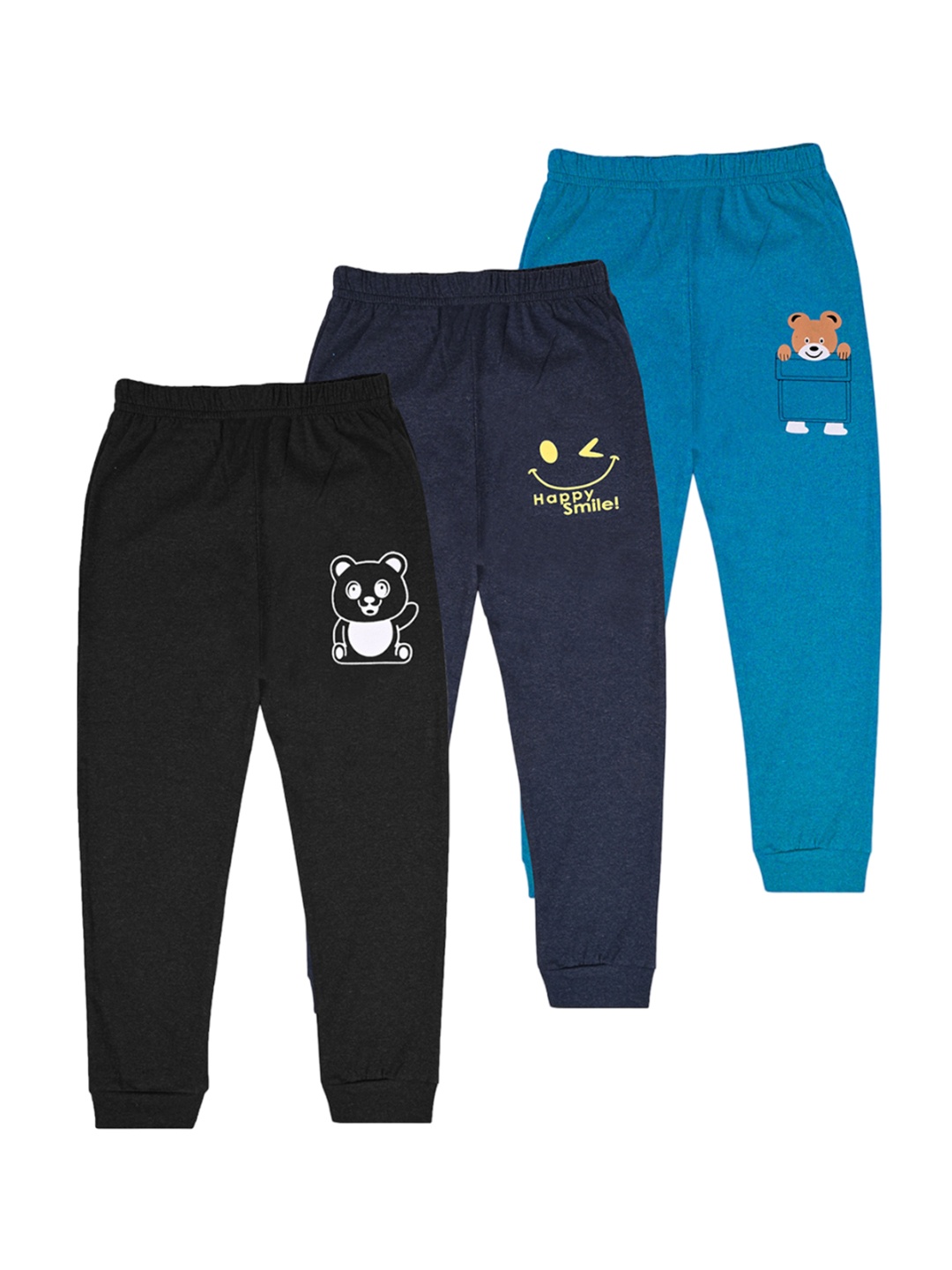 

BAESD Boys Pack Of 3 Cotton Mid Rise Joggers, Black
