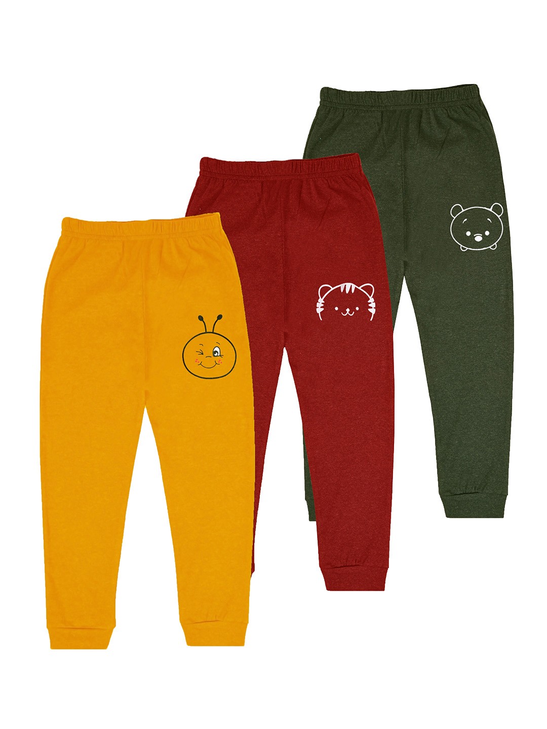 

BAESD Infant Boys Pack Of 3 Graphic Printed Joggers, Yellow