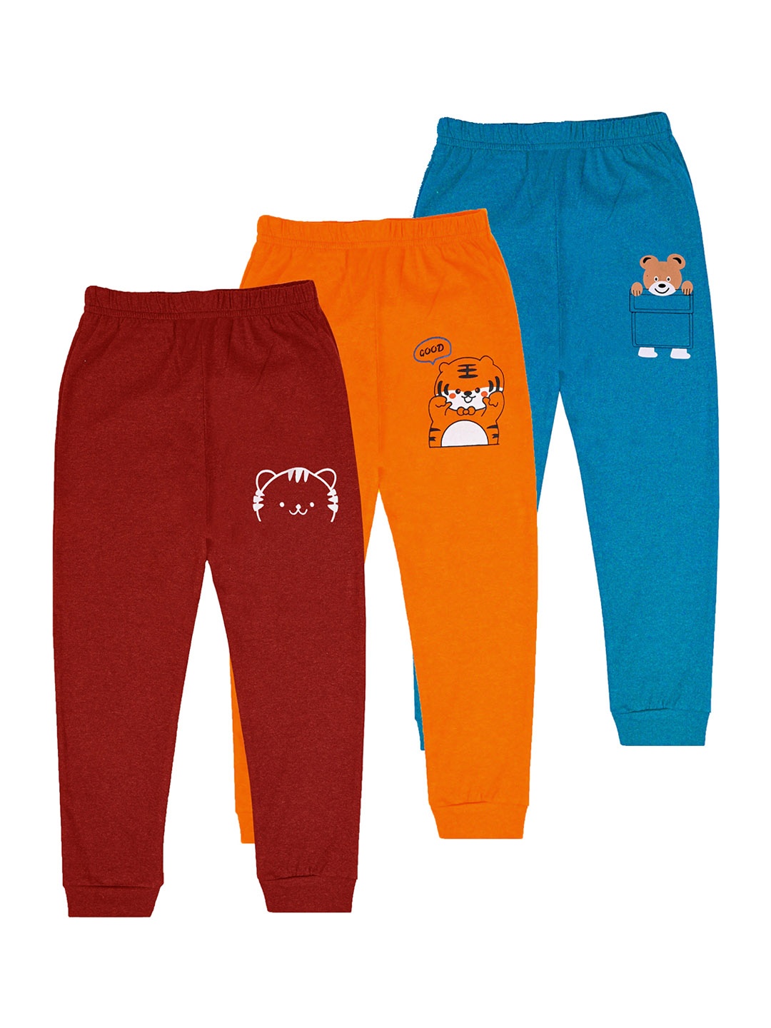 

BAESD Boys Pack Of 3 Graphic Printed Joggers, Red