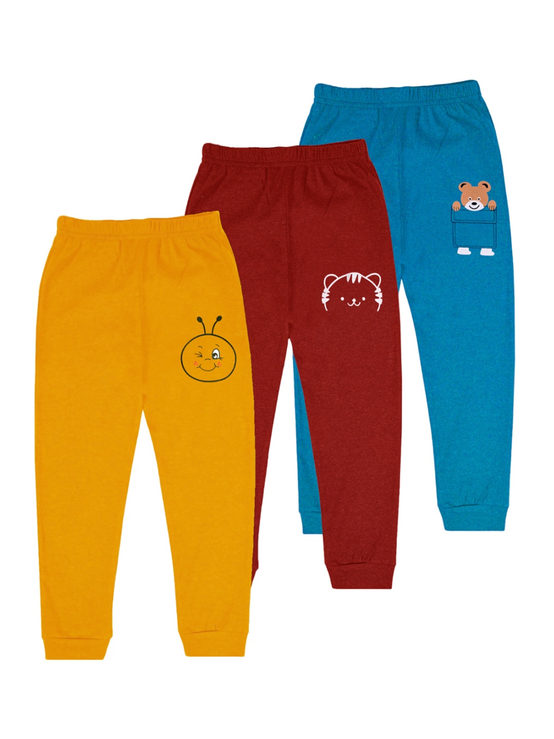

BAESD Infant Boys Pack Of 3 Graphic Printed Joggers, Yellow
