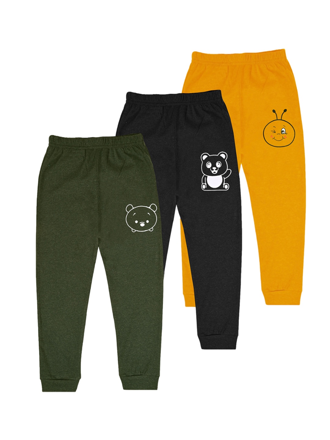 

BAESD Boys Pack Of 3 Graphic Printed Joggers, Green