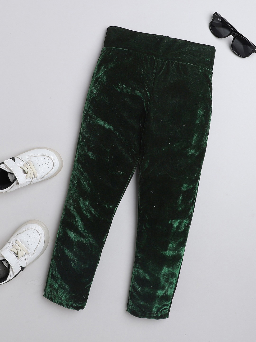 

Nuevo Joy Girls Velvet Leggings, Green