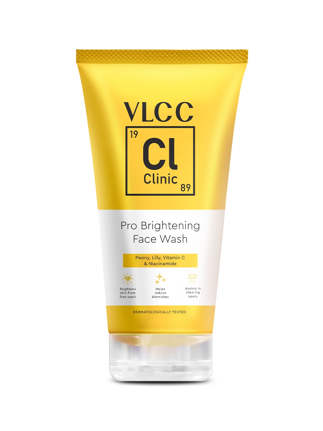 

VLCC Clinic Pro Brightening Face Wash With Peony Extract & Vitamin C - 150 ml, Yellow