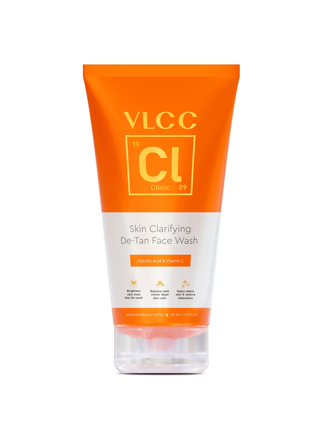 

VLCC Clinic Skin Clarifying De-Tan Face Wash With Glycolic Acid & Vitamin C - 150 ml, Orange