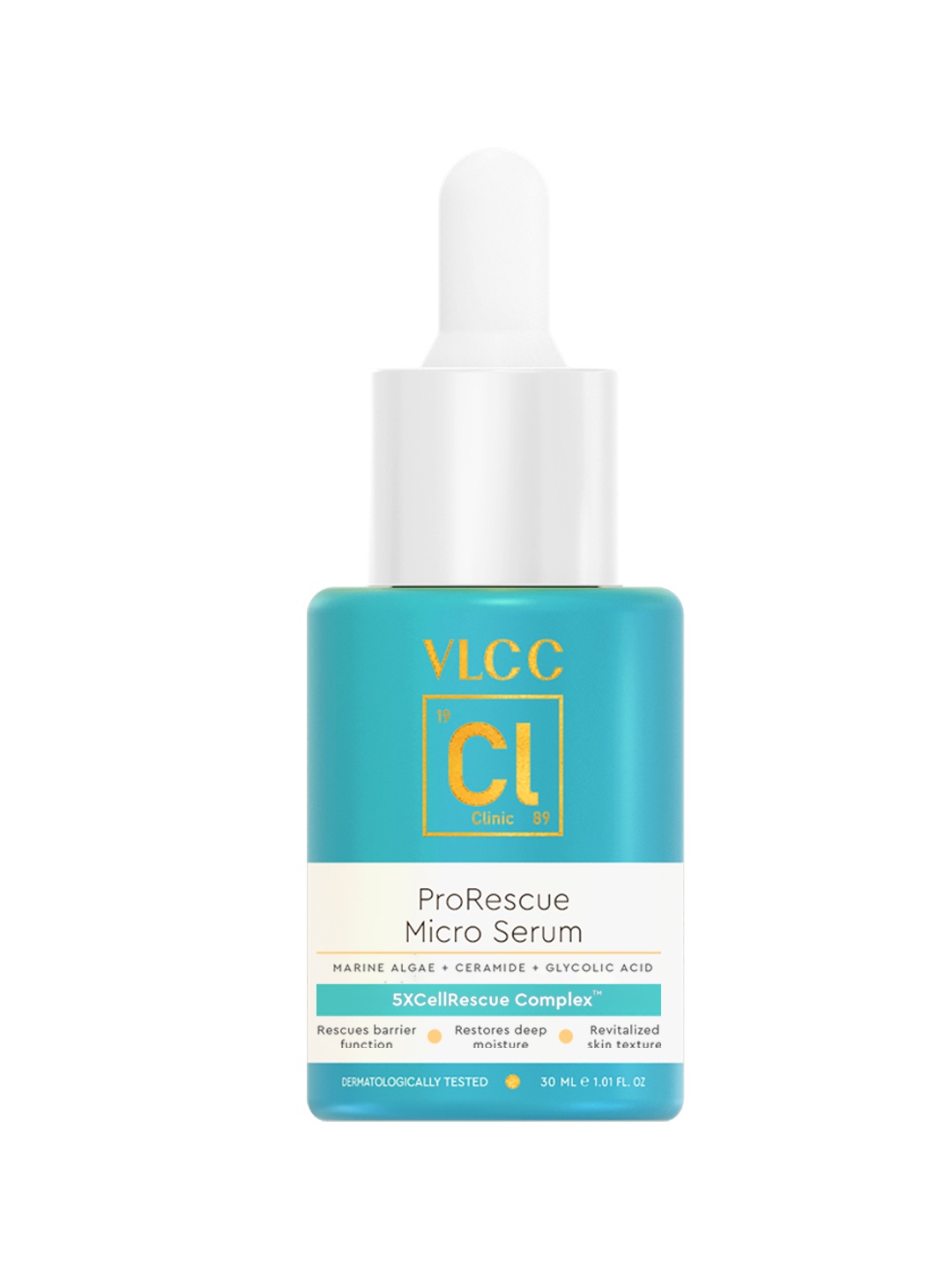 

VLCC Clinic ProRescue Micro Serum Powered by 5XCellRescue Complex With Marine Algae-30 ml, Sea green