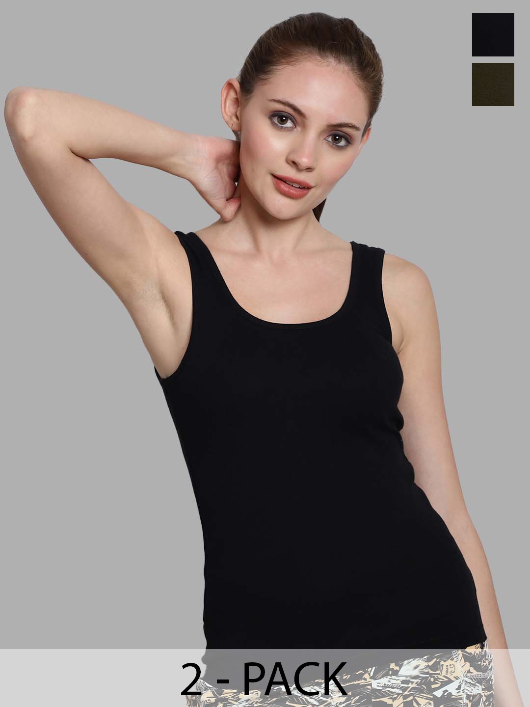

FBAR Pack Of 2 Cotton Tank Top, Black