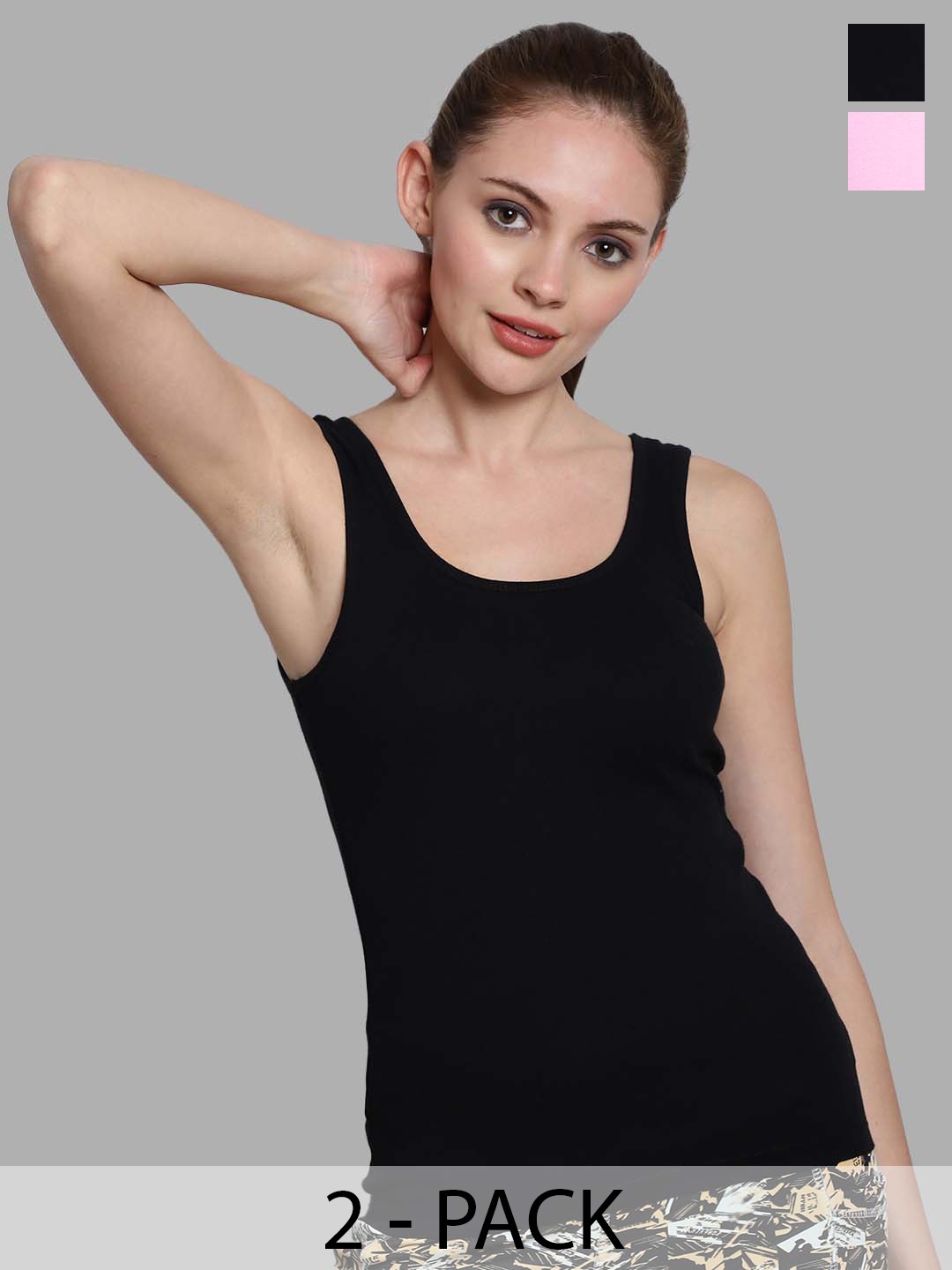 

FBAR Pack Of 2 Cotton Tank Top, Black