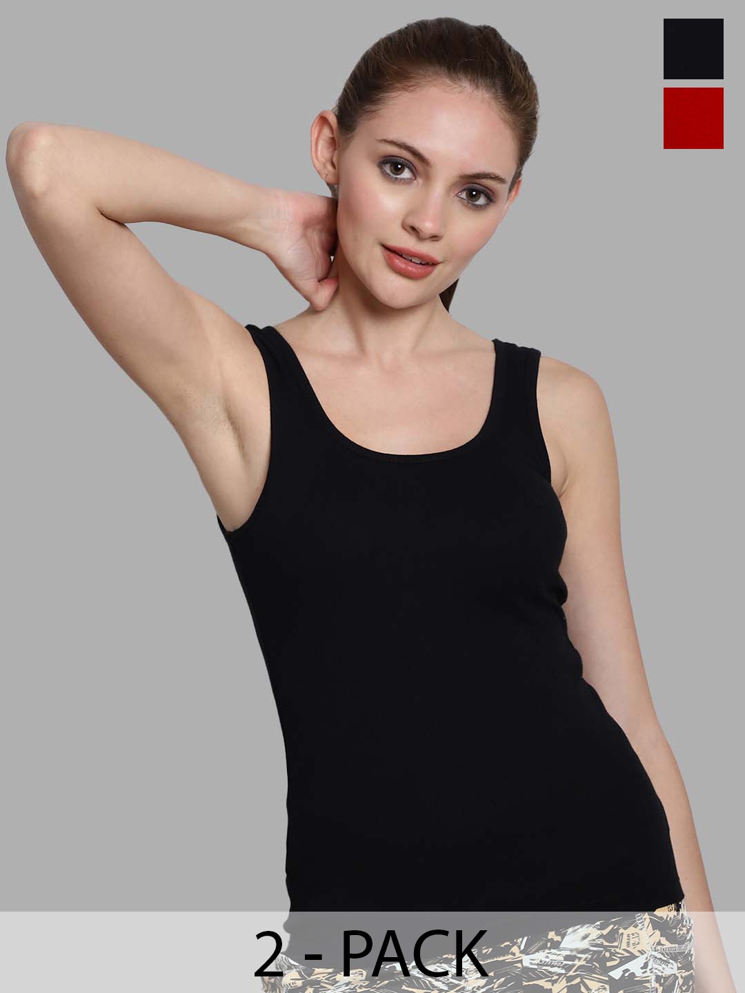 

FBAR Pack Of 2 Cotton Tank Top, Black