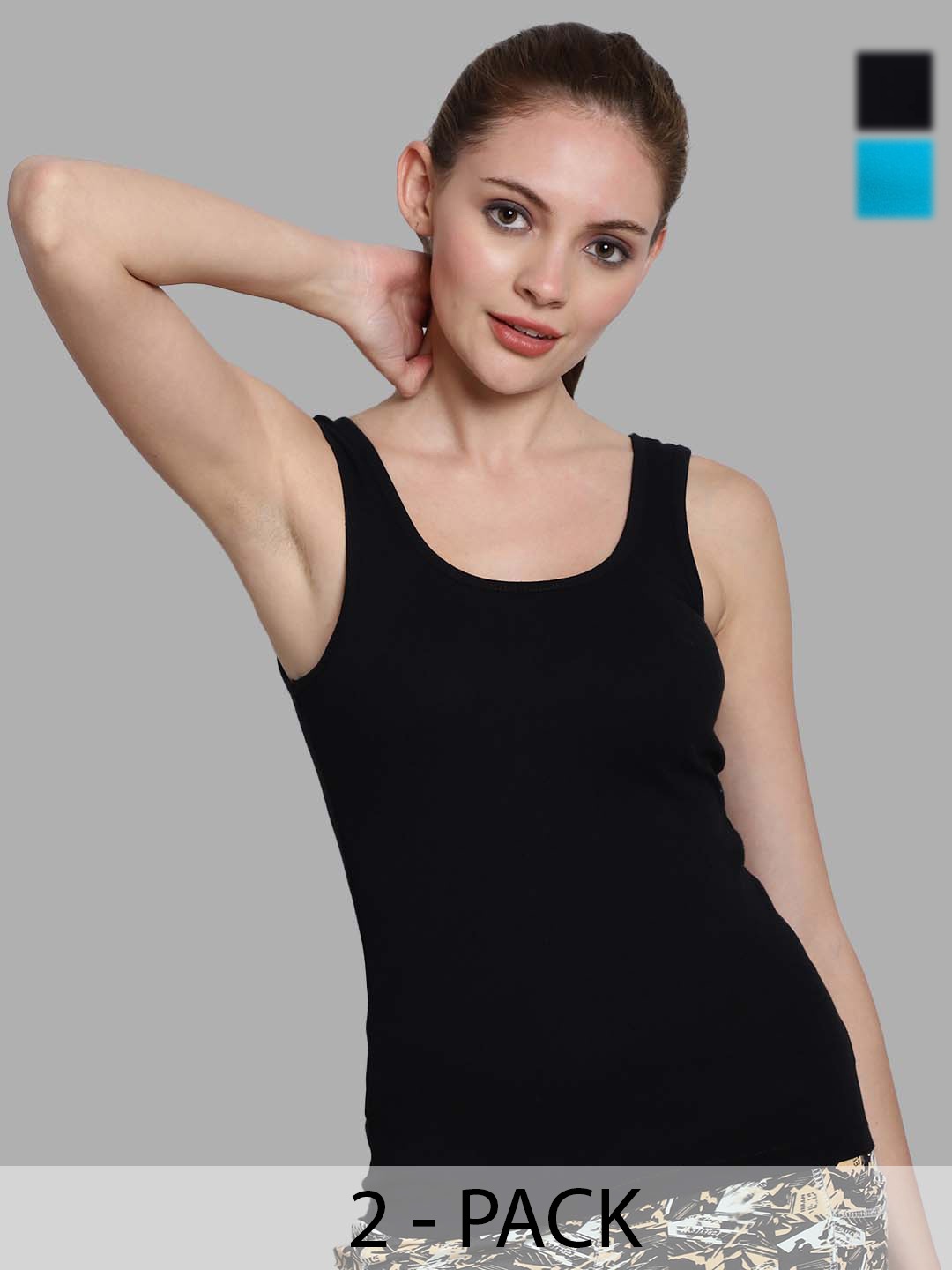 

FBAR Pack Of 2 Cotton Tank Top, Black