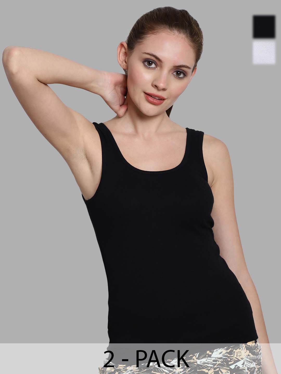 

FBAR Pack Of 2 Cotton Tank Top, Black