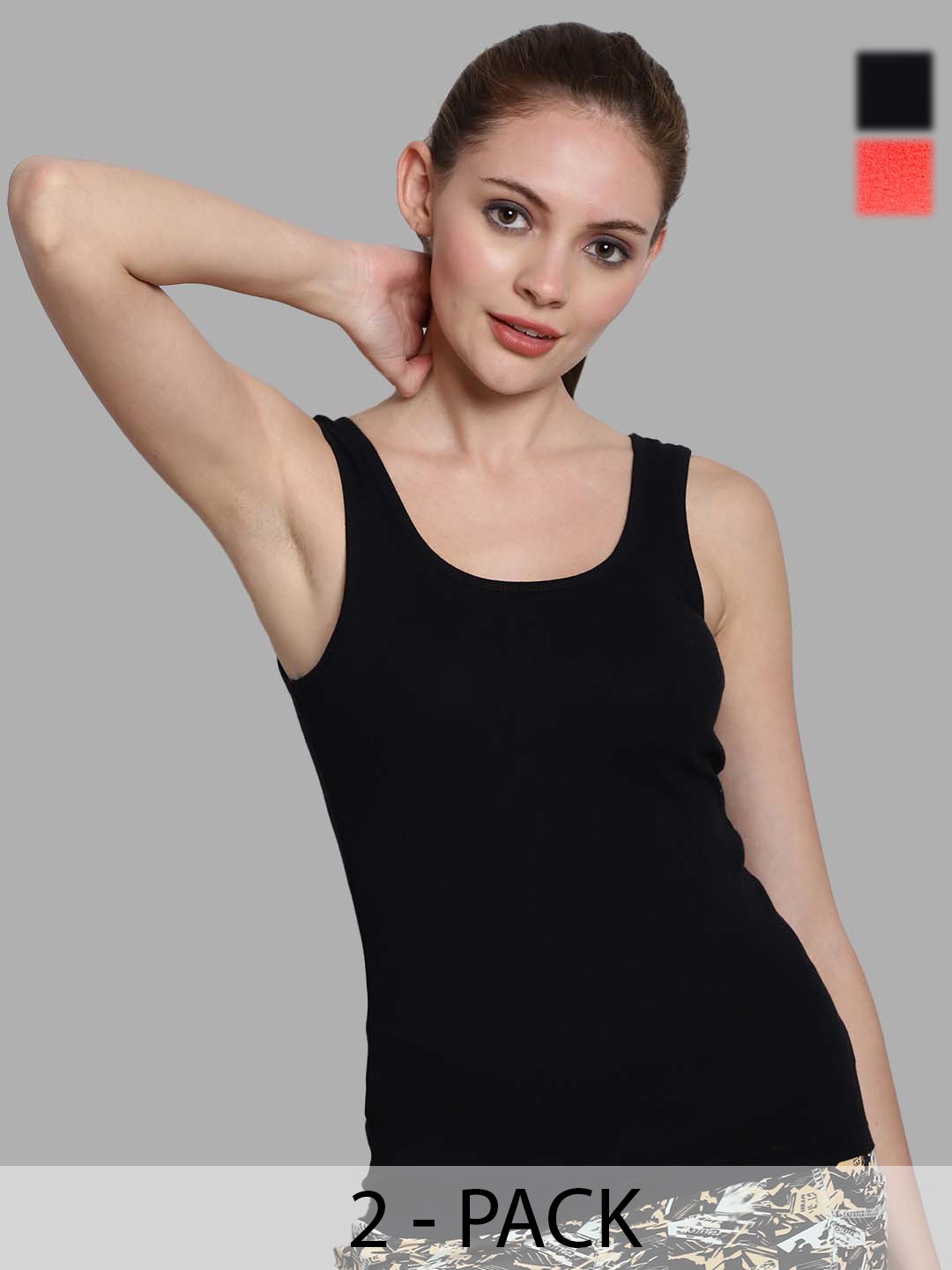 

FBAR Pack Of 2 Cotton Tank Top, Black