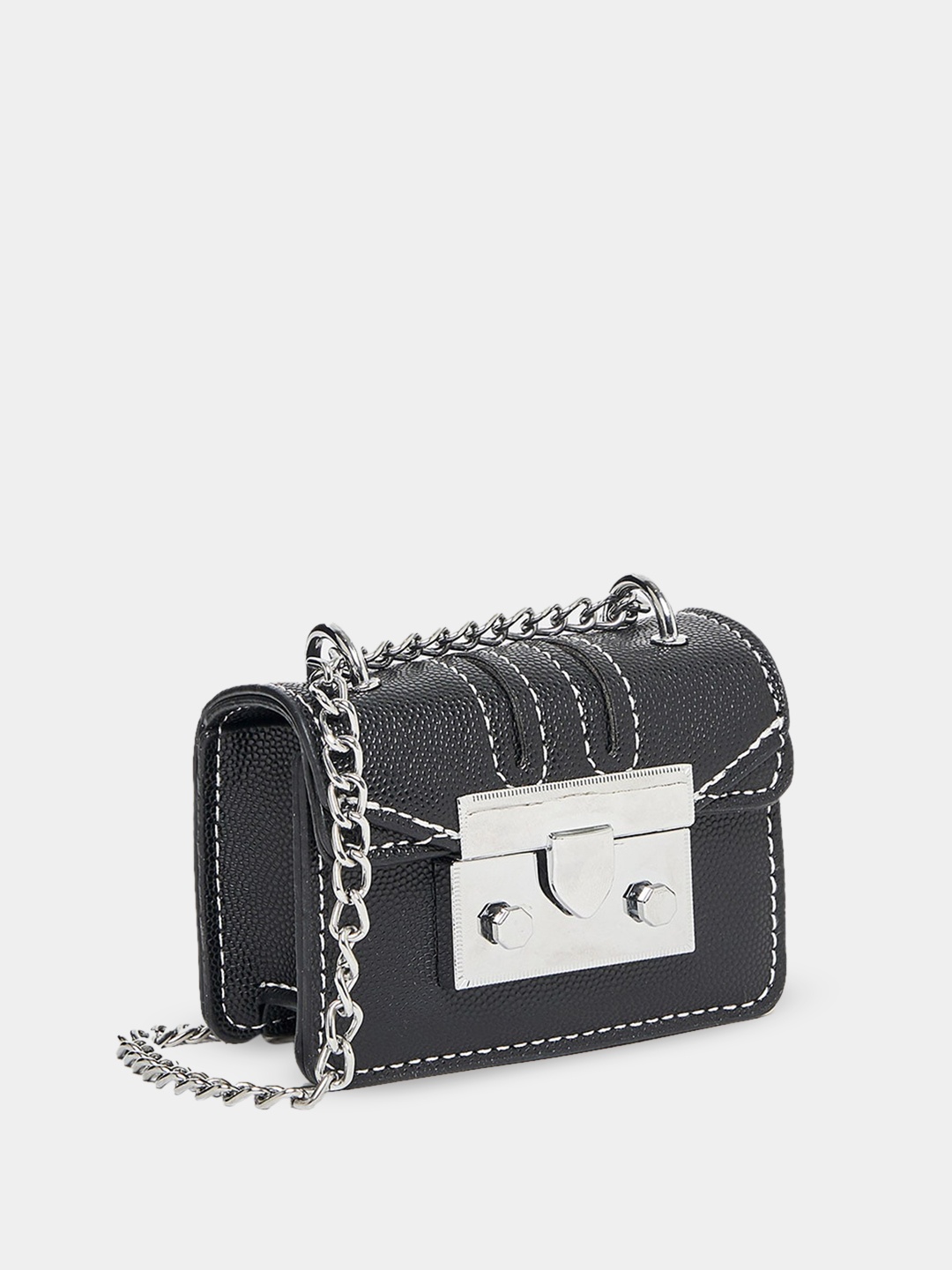 

Styli Women's Black Push Lock Chain Mini Bag