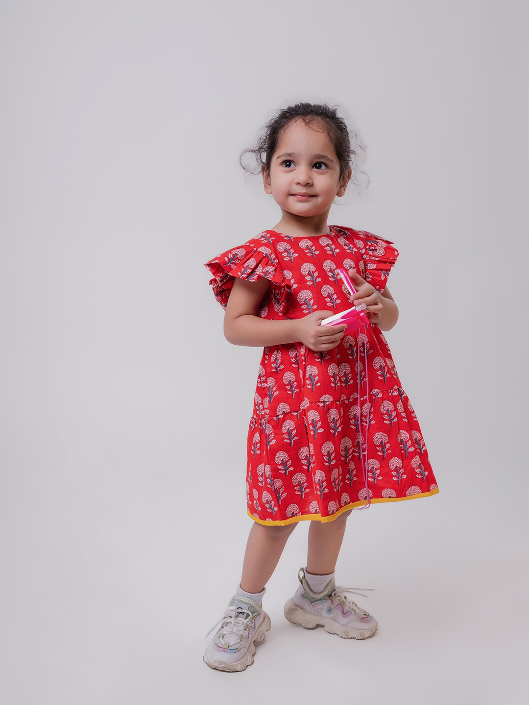 

MASU LIVING Floral Print Fit & Flare Dress, Red
