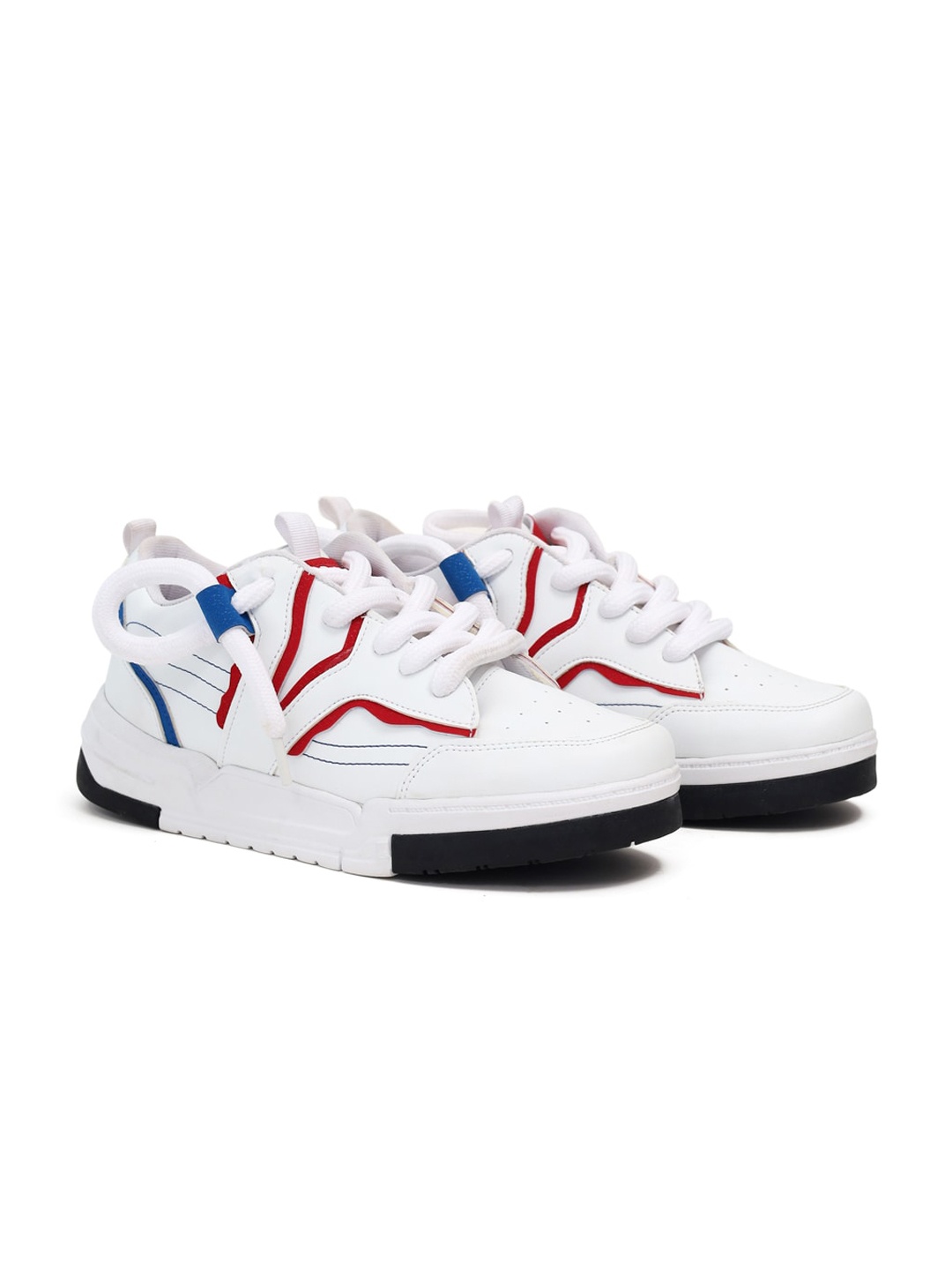 

adeboy Men Colourblocked Round Toe Sneakers, White