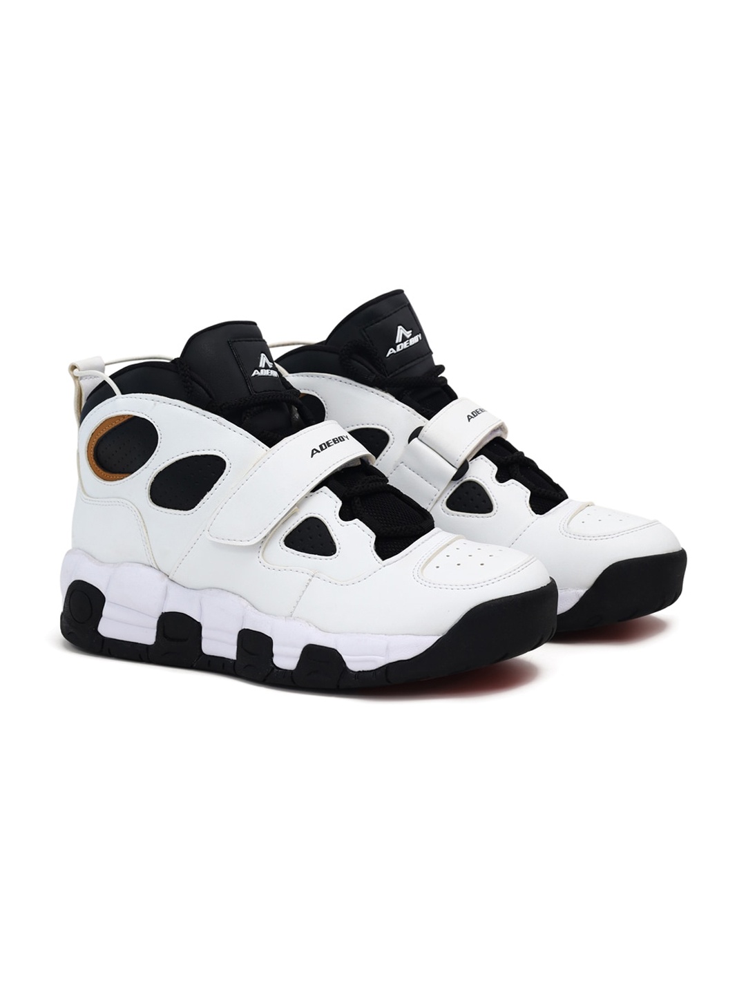 

adeboy Men Colourblocked Round Toe Sneakers, White