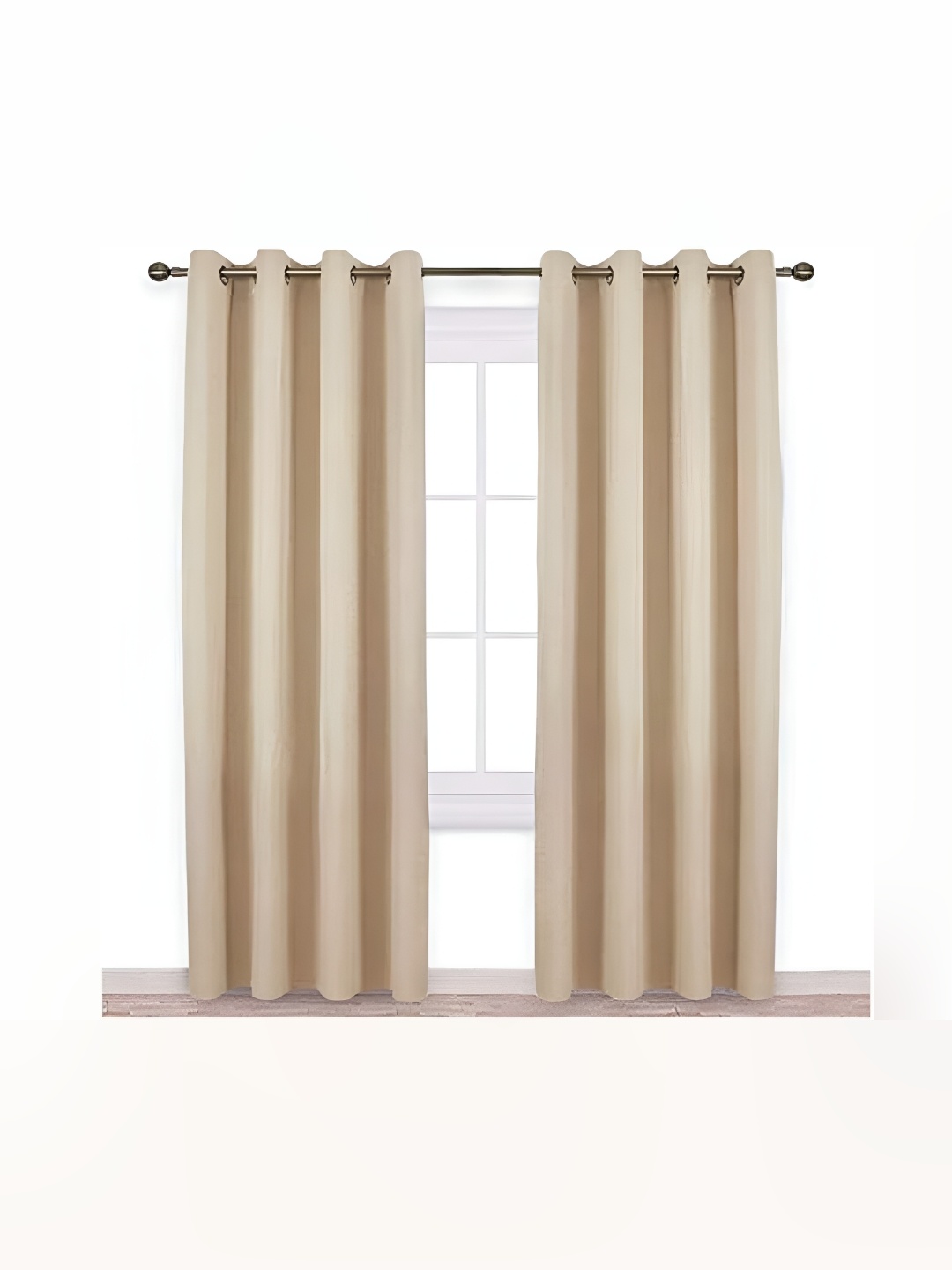 

RIDHAAN Cream-Coloured 2 Pcs Room Darkening Door Curtain
