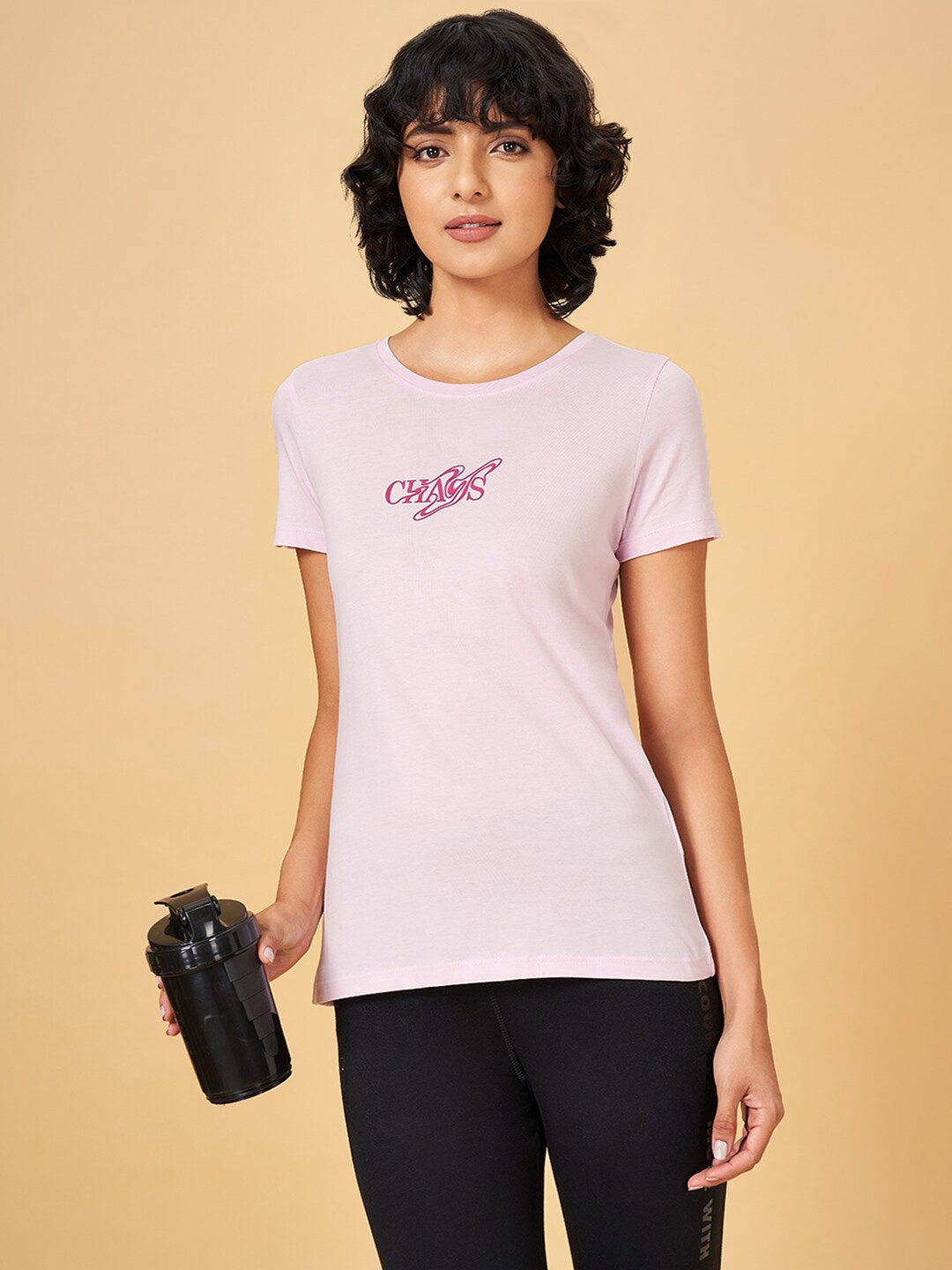 

Ajile by Pantaloons Typography Printed Pure Cotton T-shirt, Purple