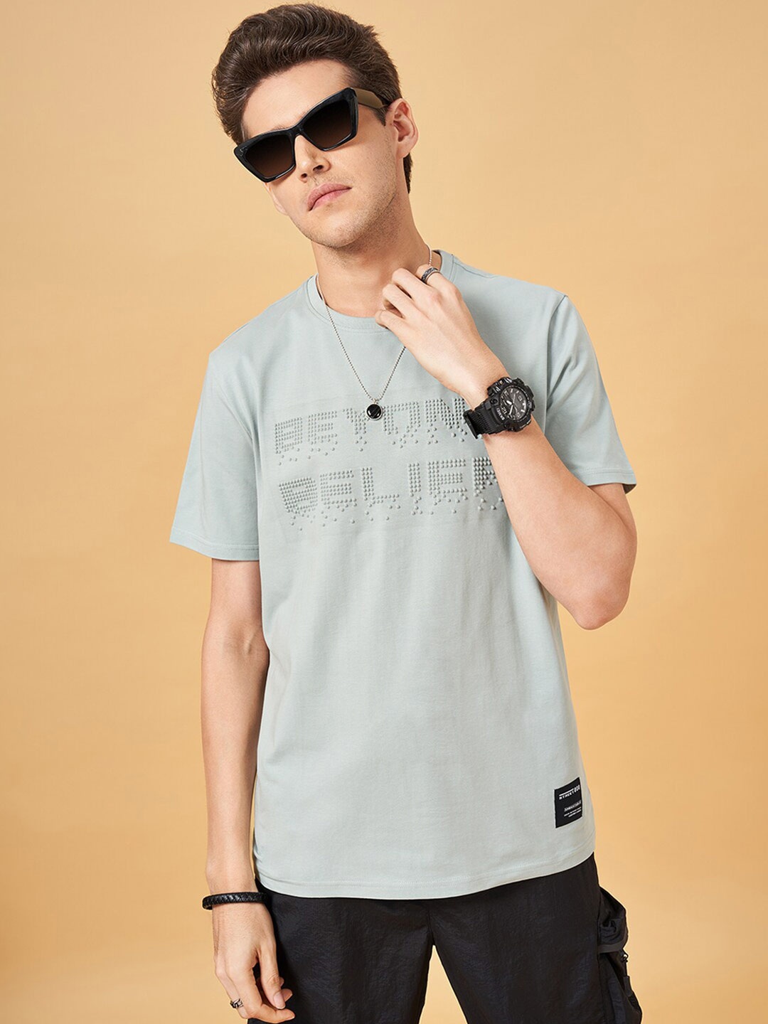 

Street 808 by Pantaloons Typography Printed Round Neck Casual T-shirt, Blue
