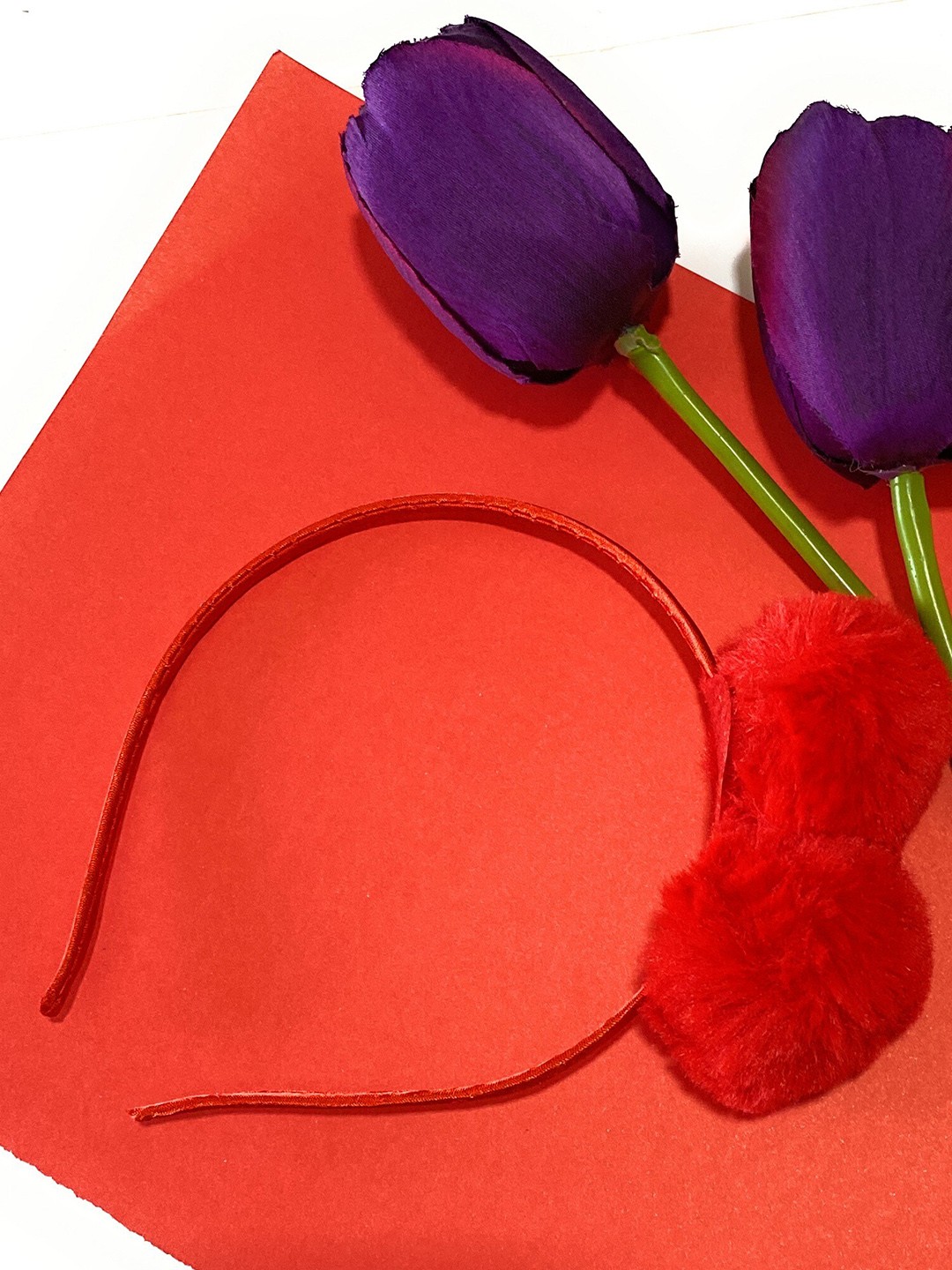 

BAESD Girls Fur Hairband, Red