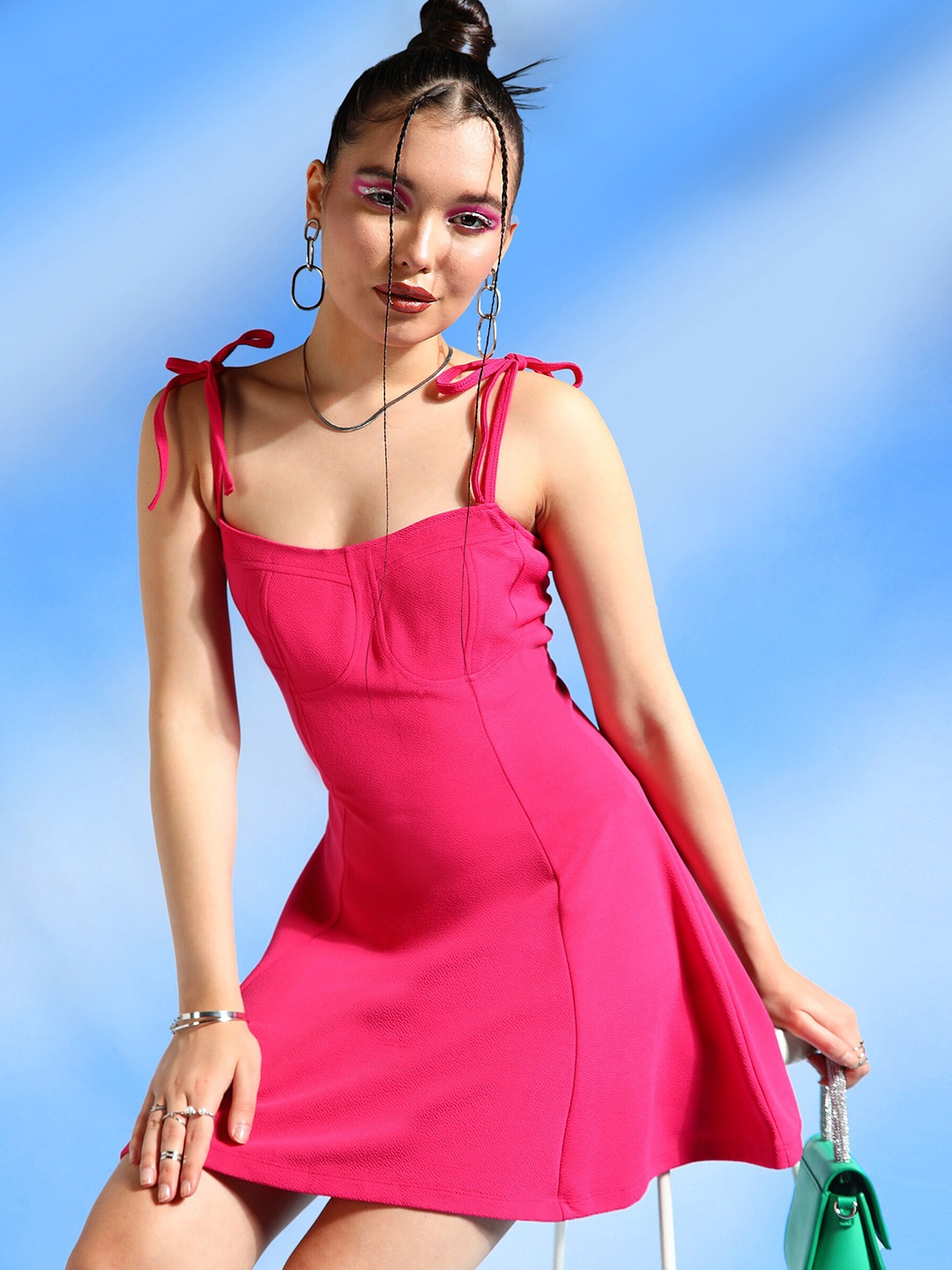 

Veni Vidi Vici Fit & Flare Mini Dress, Coral