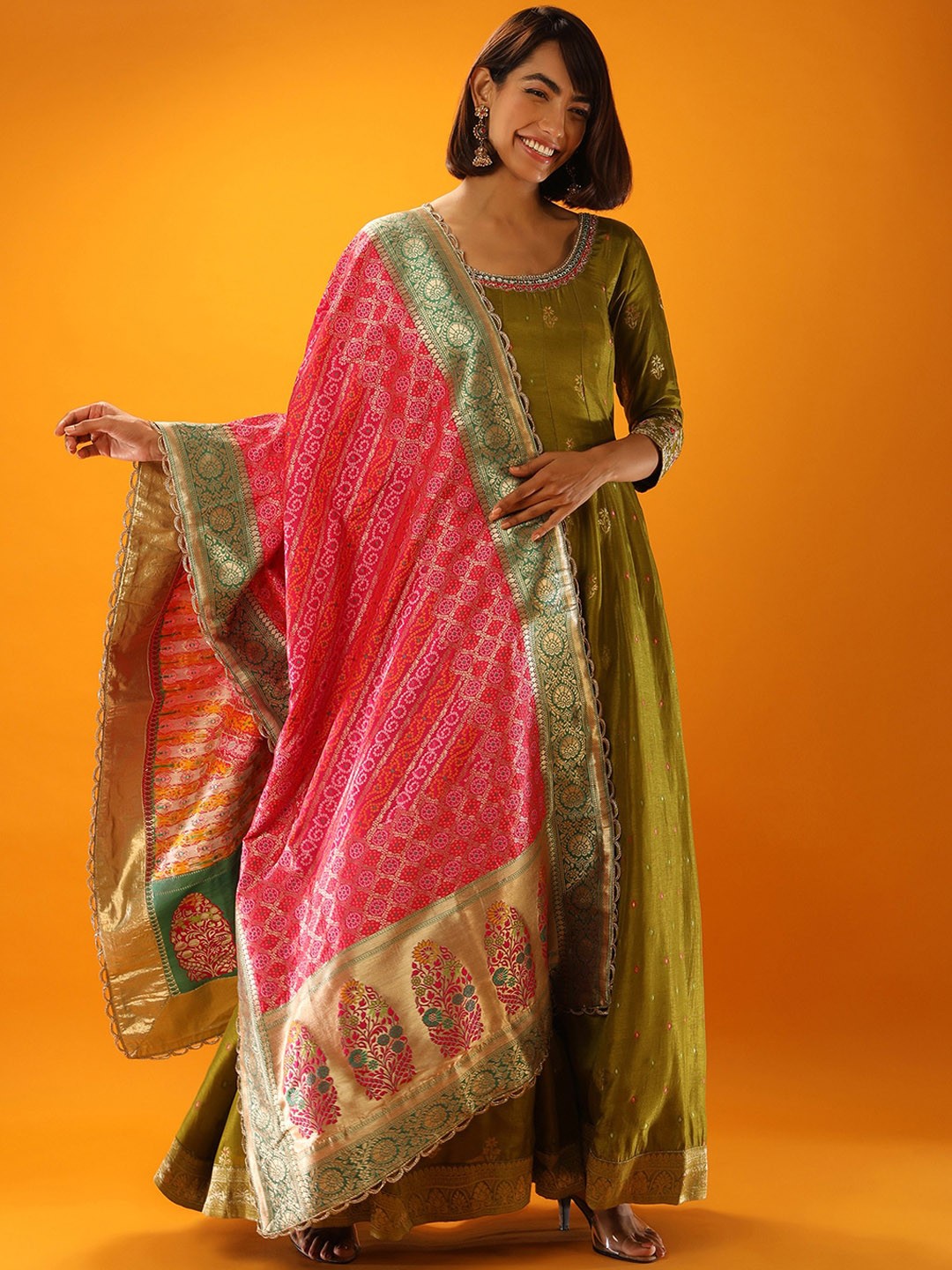 

KALKI Fashion Anarkali Ethnic Dress, Green