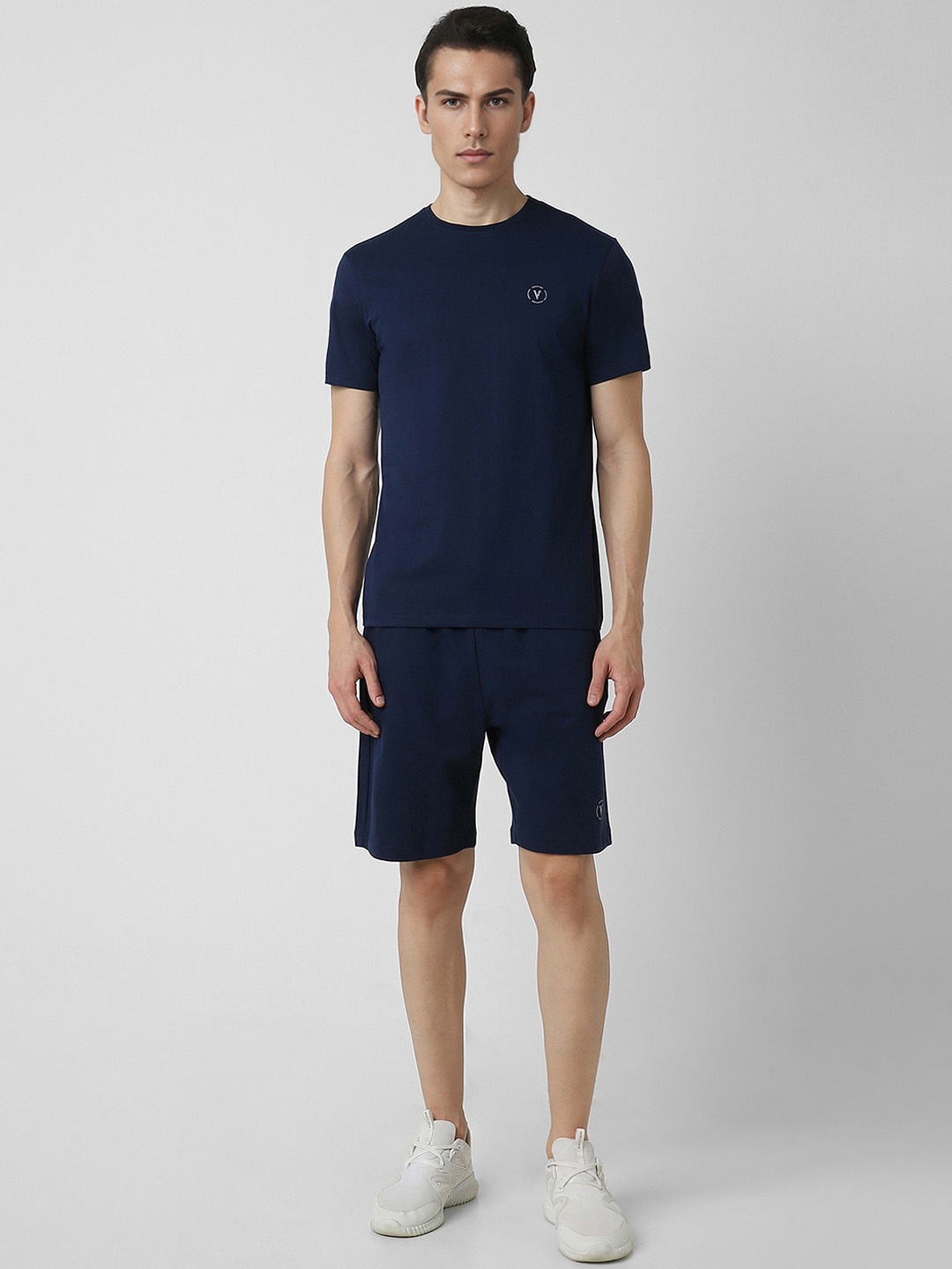 

Van Heusen Flex Round Neck T-Shirt & Shorts, Navy blue