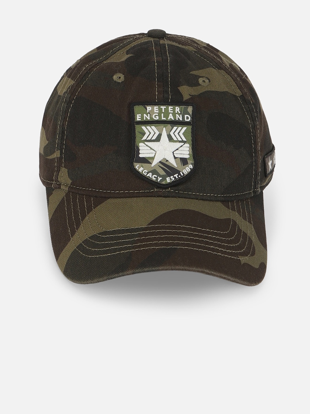 

Peter England Men Printed Acrylic Visor Cap, Green
