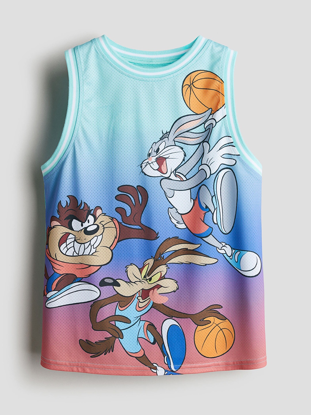 

H&M Boys Oversized Printed Vest Top, Turquoise blue